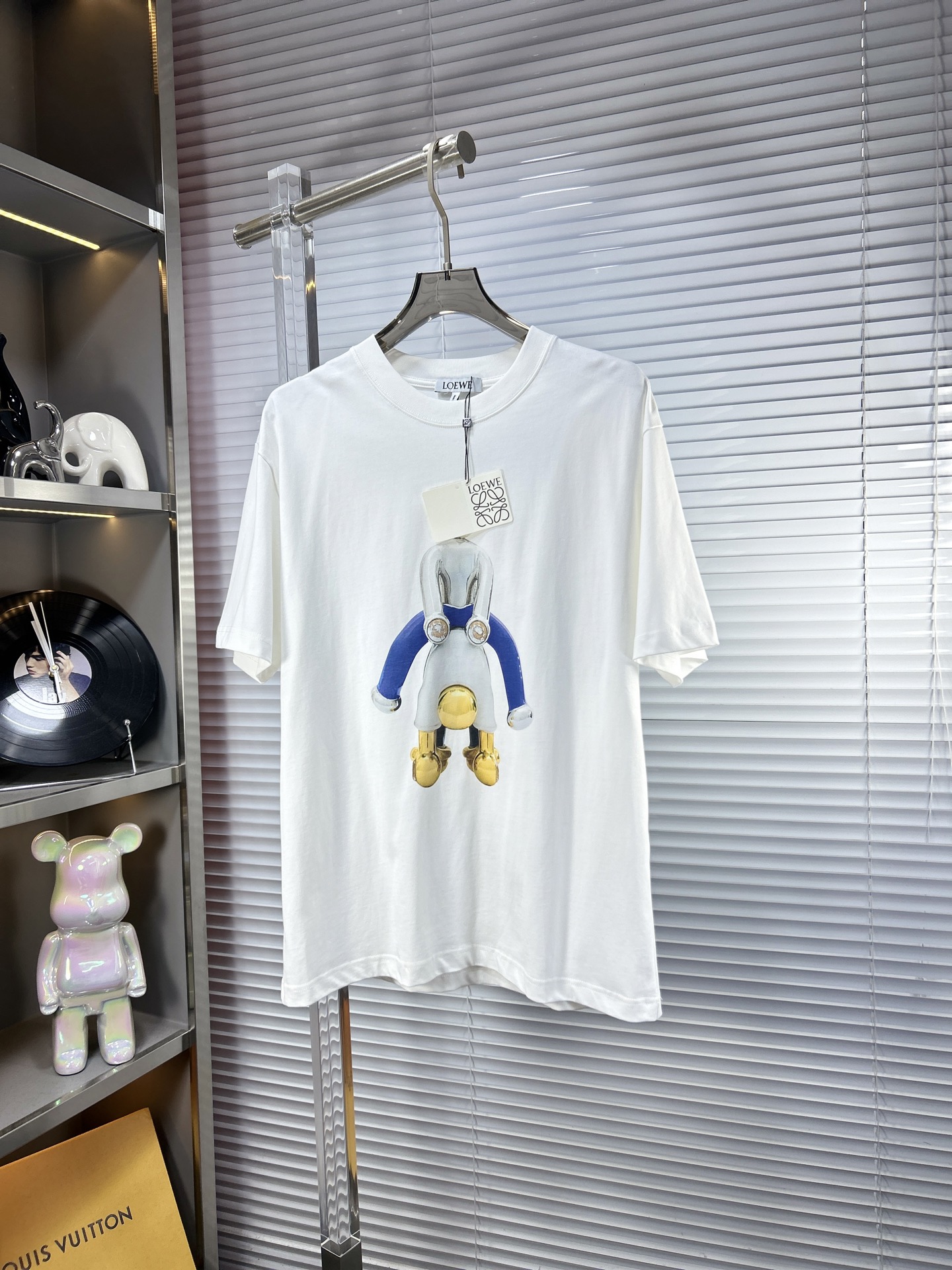 ロエベtシャツバイマ偽物 純綿 プリント トップス 柔軟 シンプル ホワイト_3