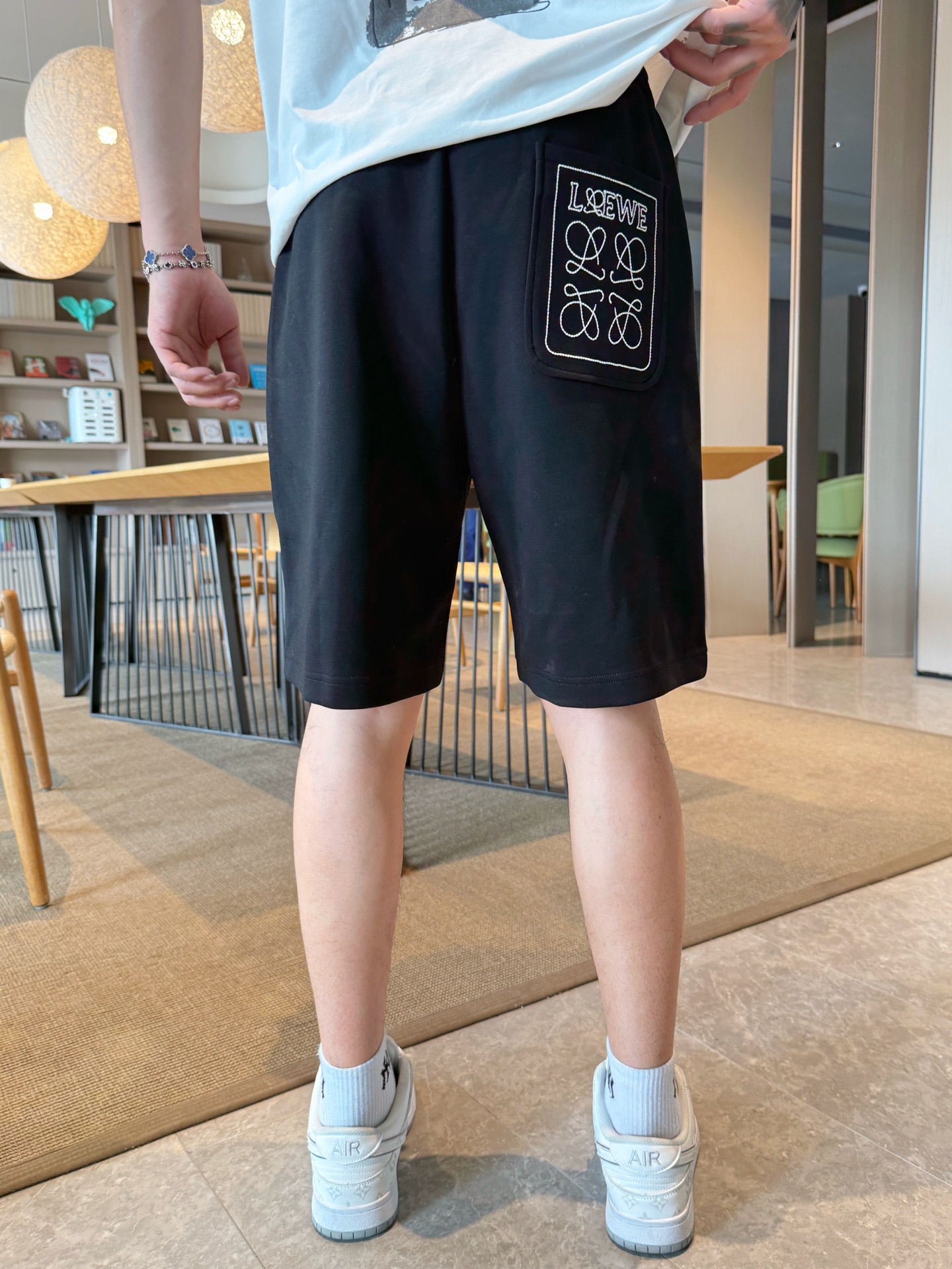 ロエベ 短パンコピー 運動ズボン ショットパンツ 柔らかい 純綿 ブラック_4