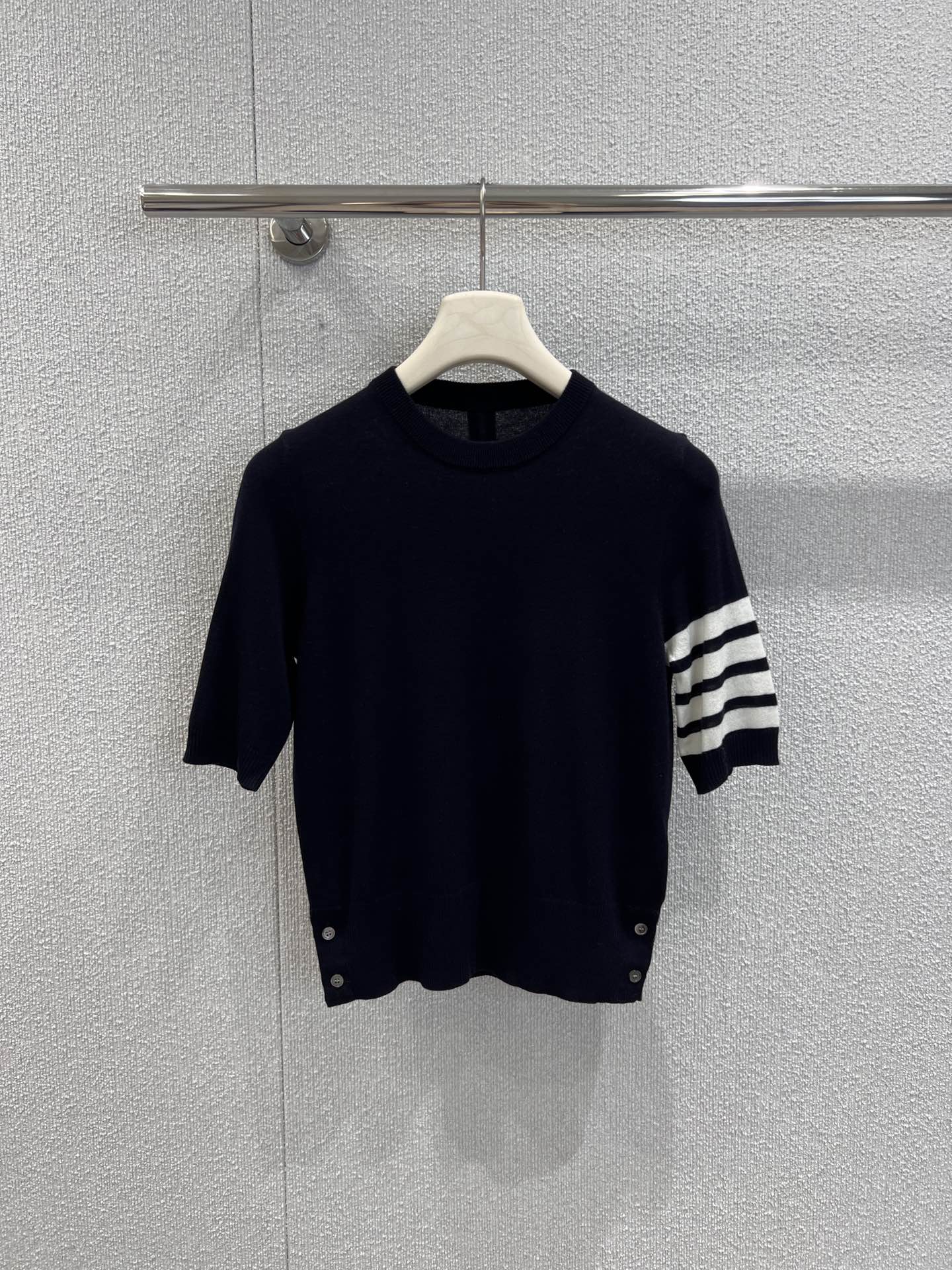 トムブラウンtシャツスーパーコピー 100％綿 トップス 半袖 ニット シンプル ブルー_3