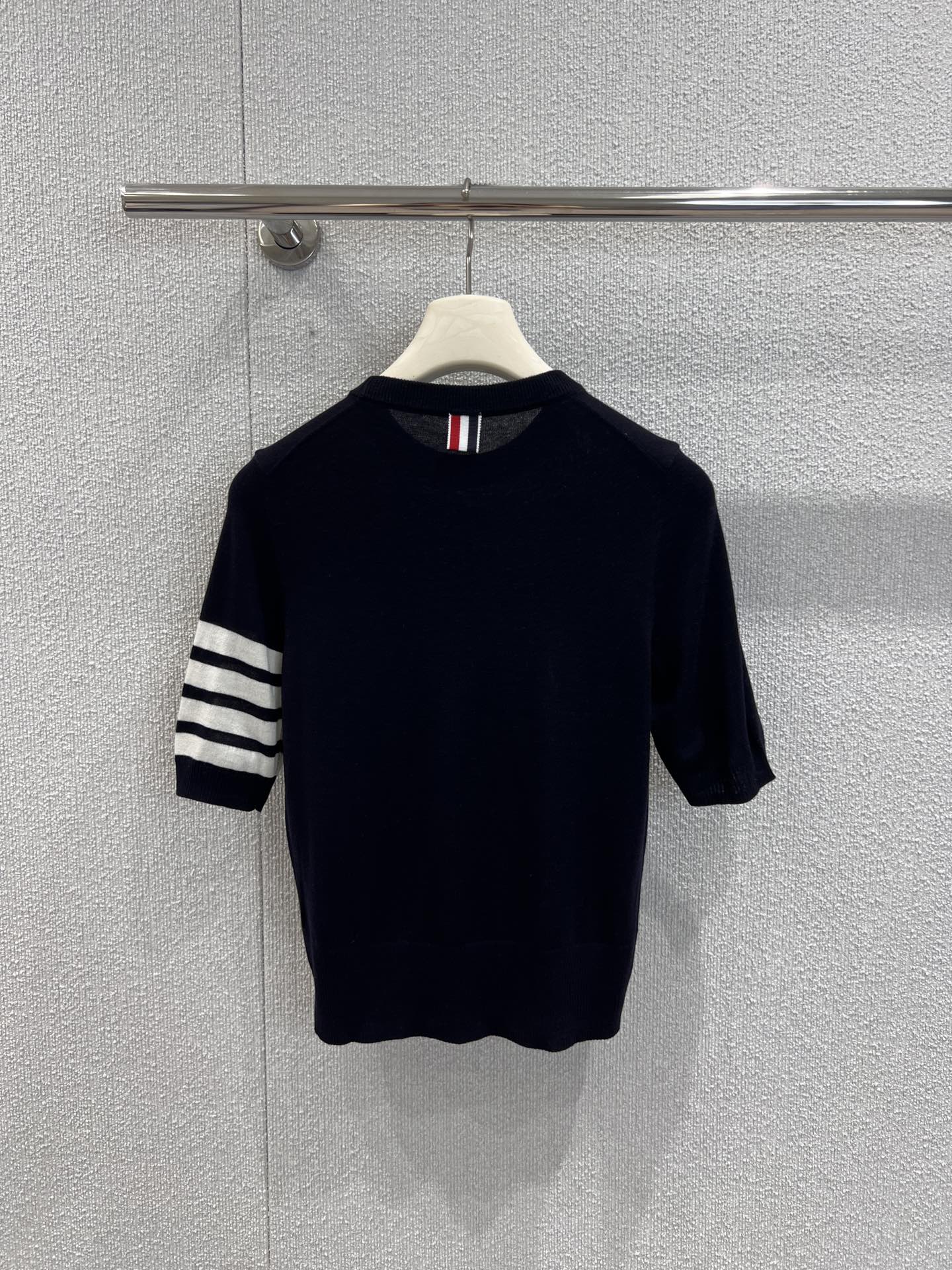 トムブラウンtシャツスーパーコピー 100％綿 トップス 半袖 ニット シンプル ブルー_4