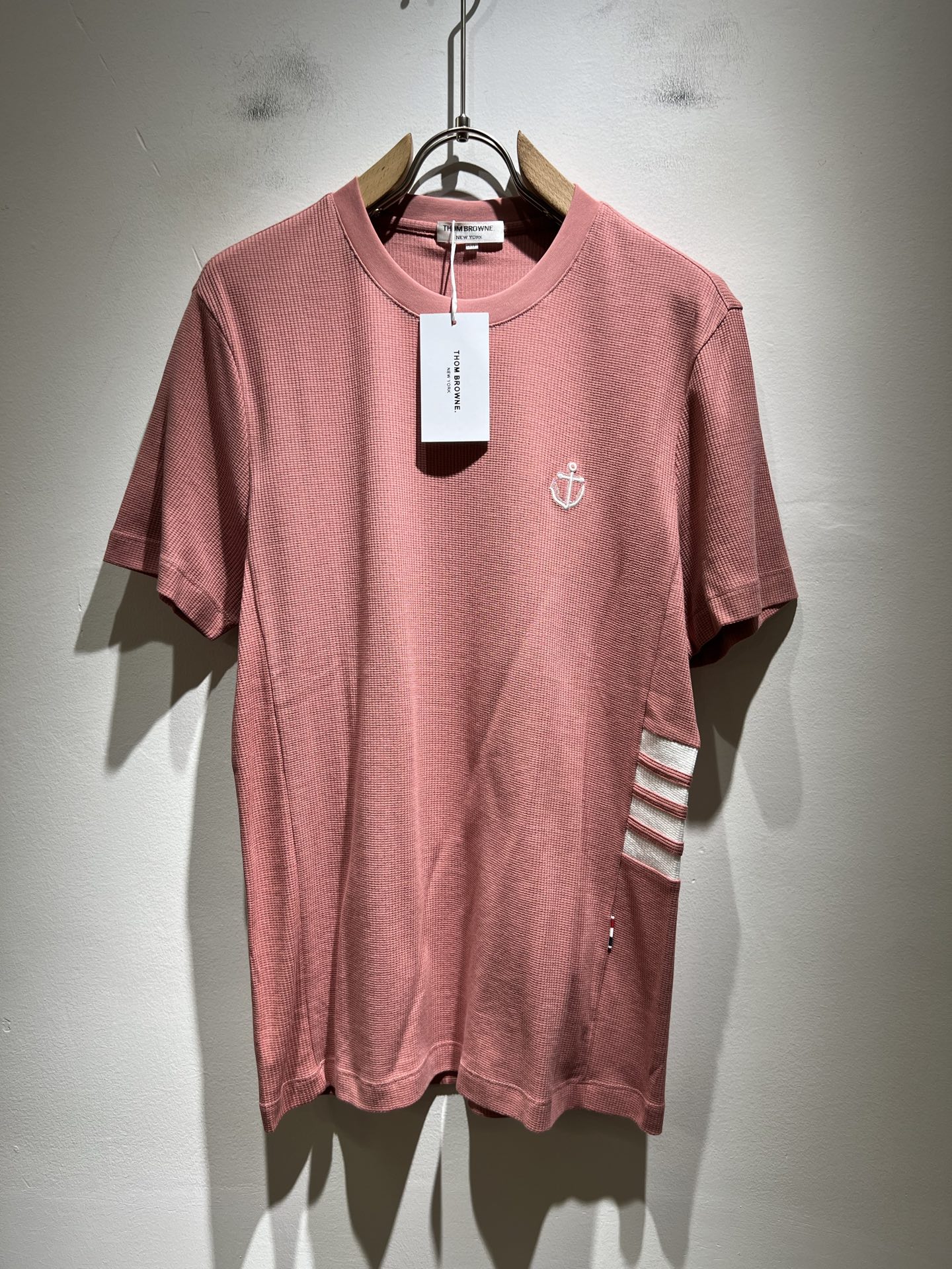 春夏新作 トムブラウンtシャツレディース偽物 100％綿 トップス 半袖 カジュアル ピンク_1
