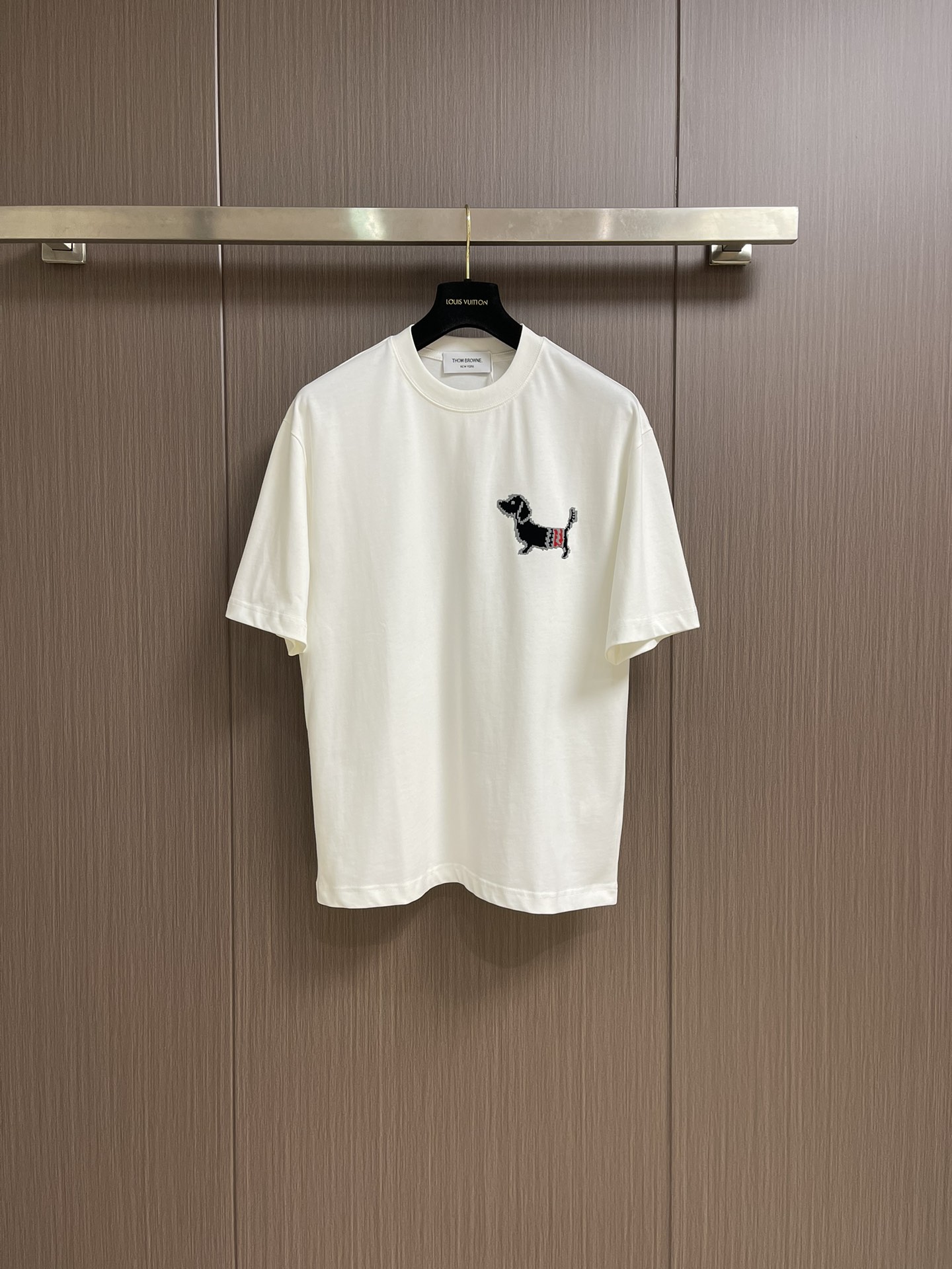 TB トムブラウン 売れた偽物 100％綿 トップス 柔軟 短袖 犬 tシャツ ホワイト_1