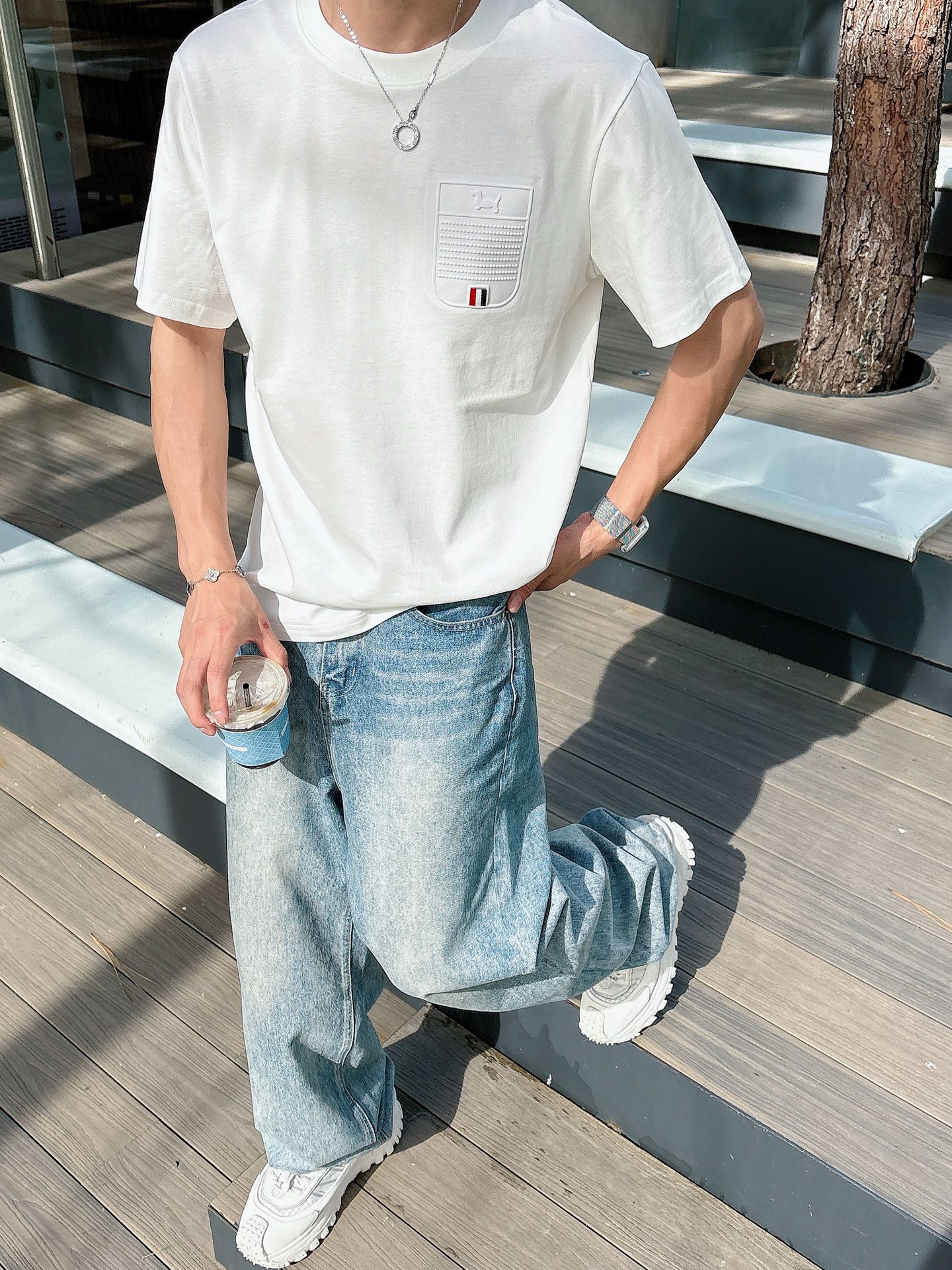 TB 超激得の新品 トムブラウン ウィメンズスーパーコピー 綿 トップス 柔軟 短袖  tシャツ ホワイト_7