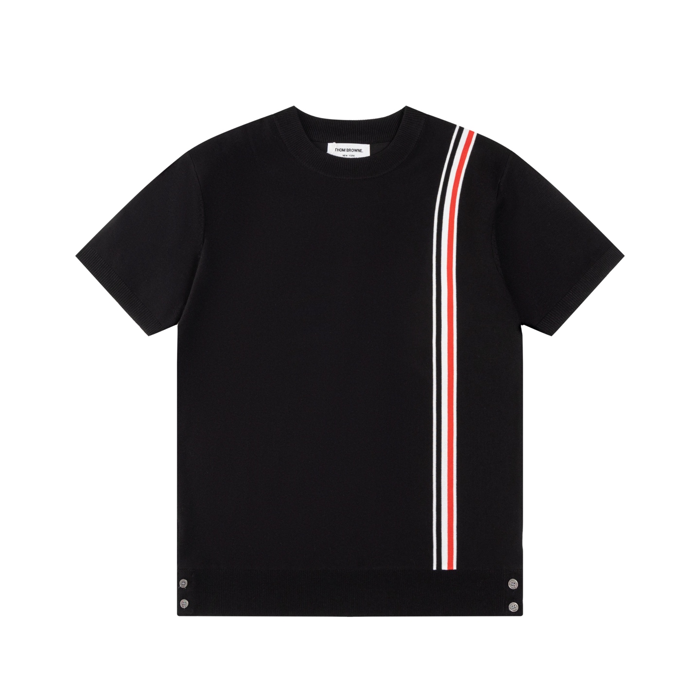 TB トムブラウン シャツ サイズ偽物 純綿 トップス 柔軟 短袖  tシャツ ブラック_1