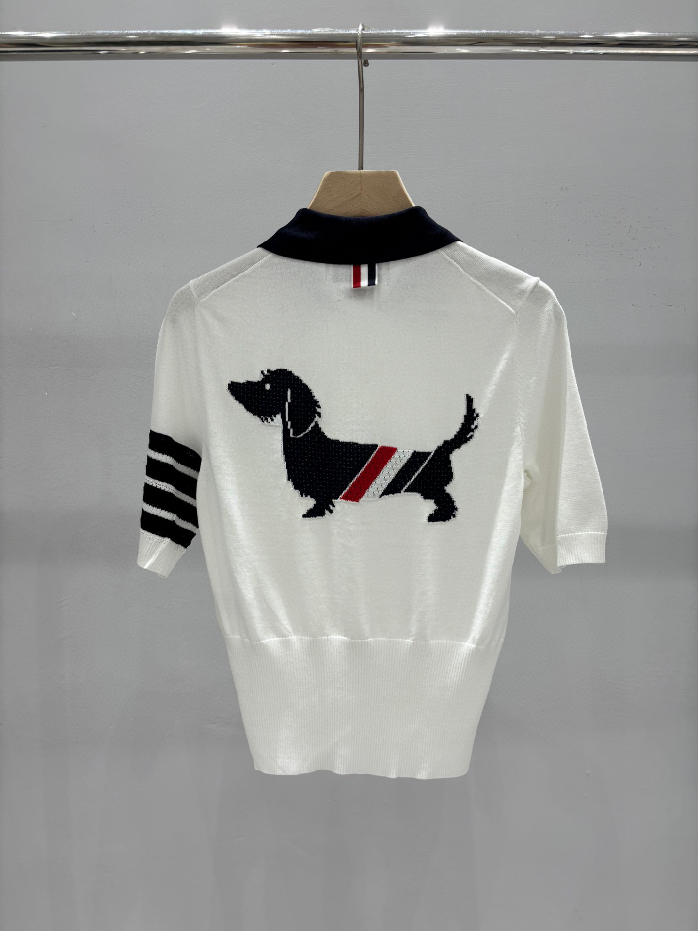 TB トムブラウン名前スーパーコピー 高品質 トップス 綿 半袖 ポロシャツ 犬 ホワイト_2