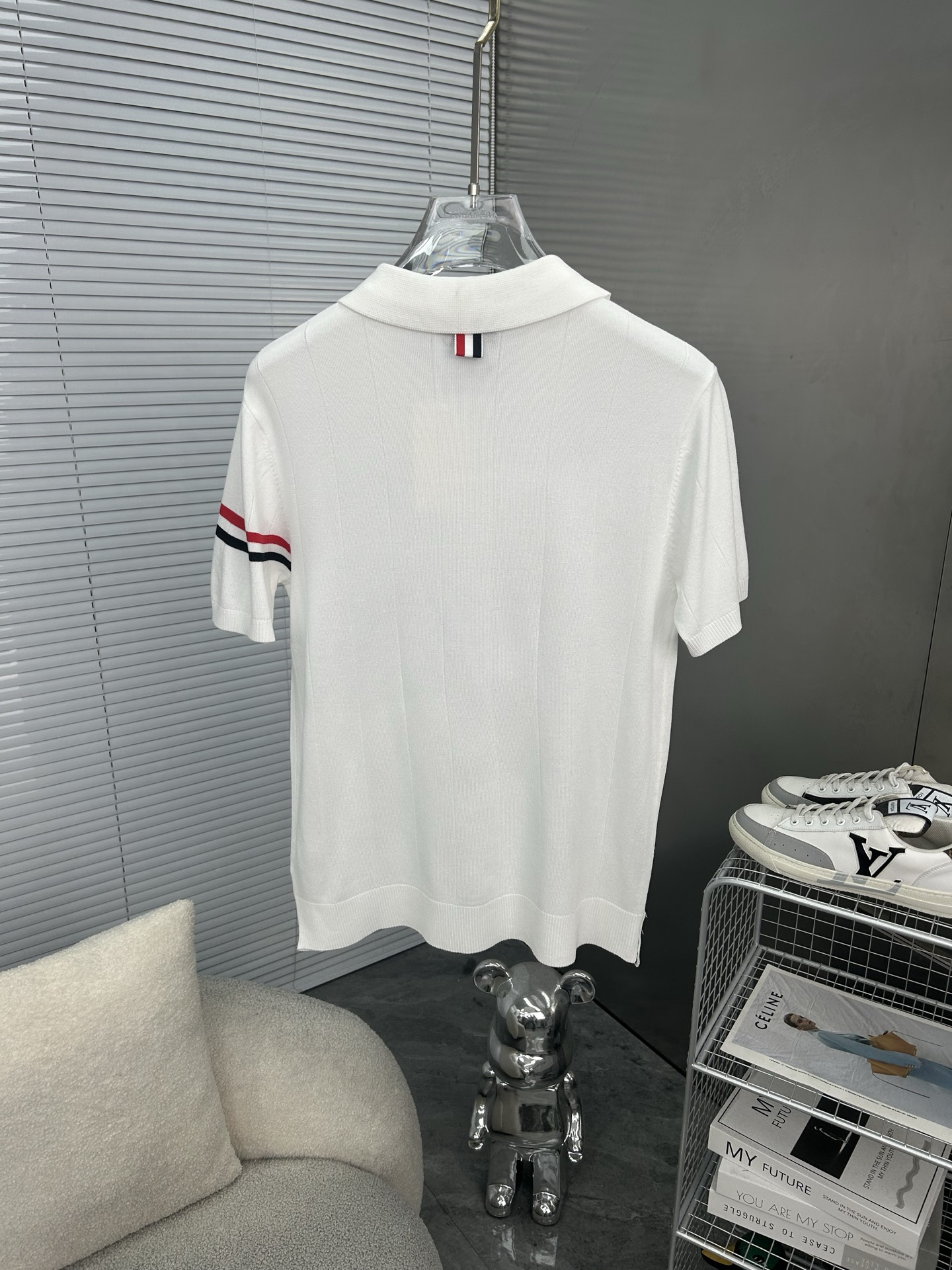 TB お買い得なトムブラウンひろきコピー 高品質 トップス 綿 半袖 ポロシャツ ホワイト_2