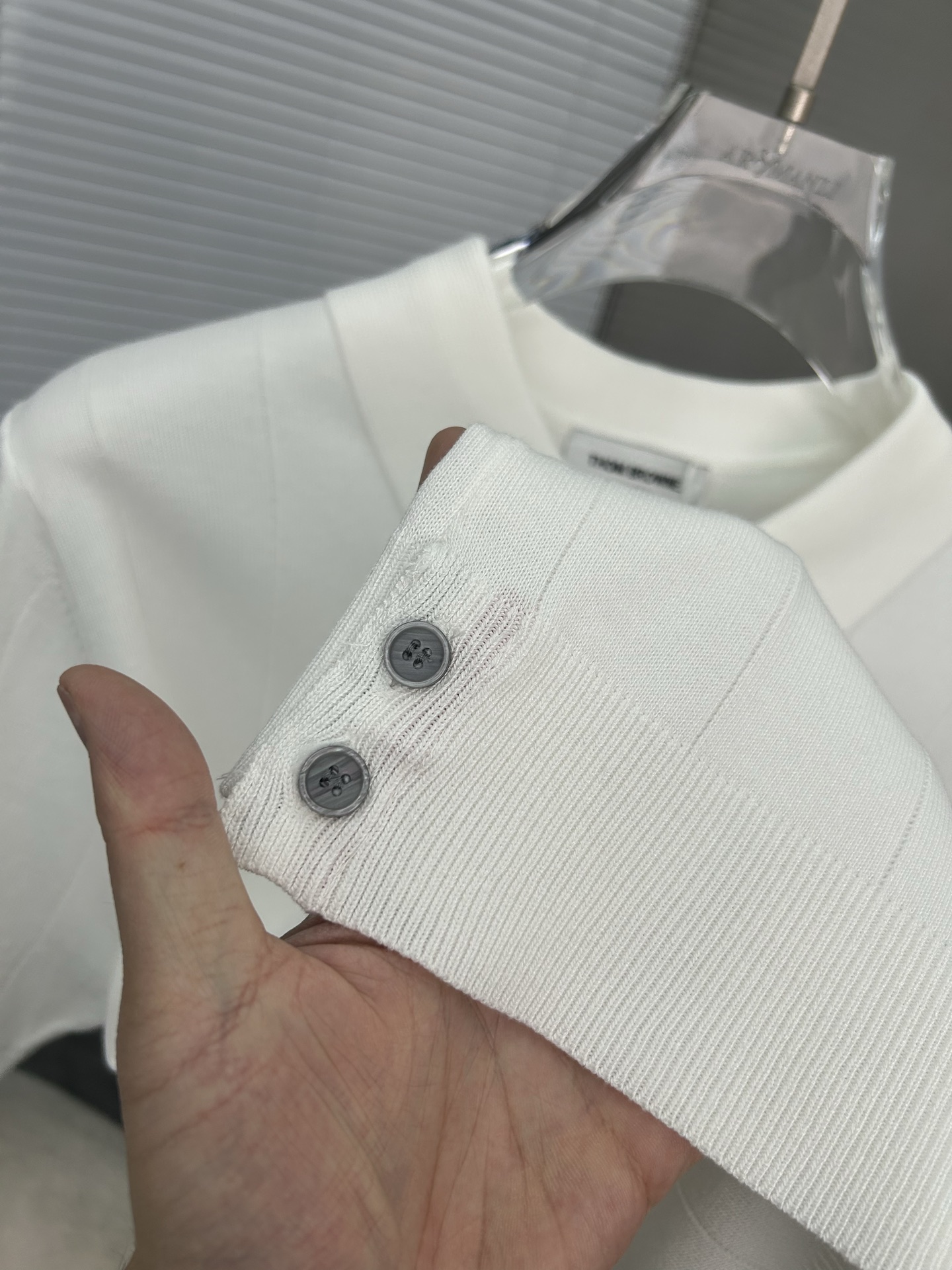 TB お買い得なトムブラウンひろきコピー 高品質 トップス 綿 半袖 ポロシャツ ホワイト_4