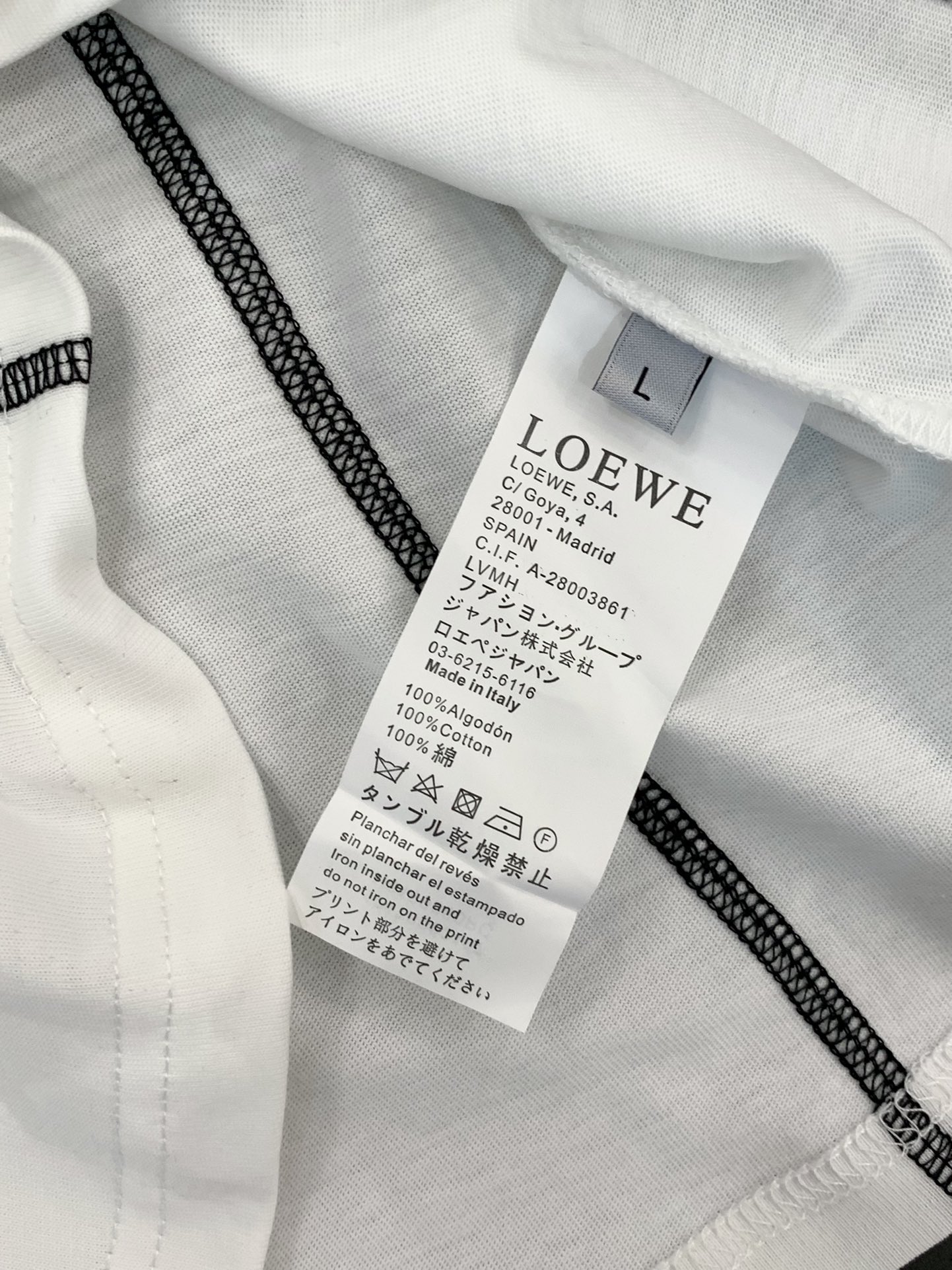 ロエベ tシャツ カルシファー偽物 トップス 純綿 柔らかい 半袖 ロゴ刺繍 ホワイト_4