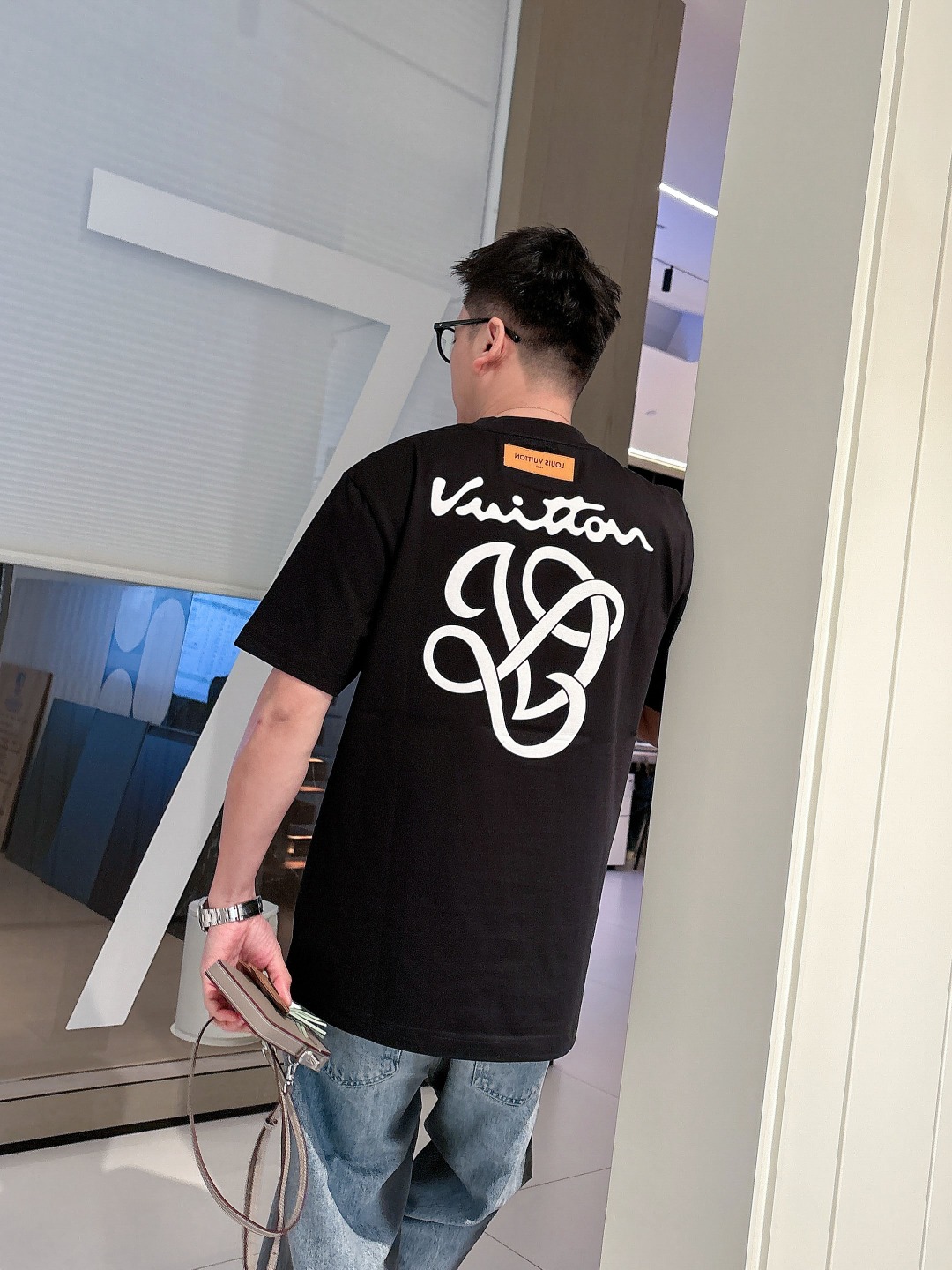 セール開催中 メンズ ロエベ tシャツＮ級品 トップス 純綿 柔らかい 半袖 プリント ブラック_6