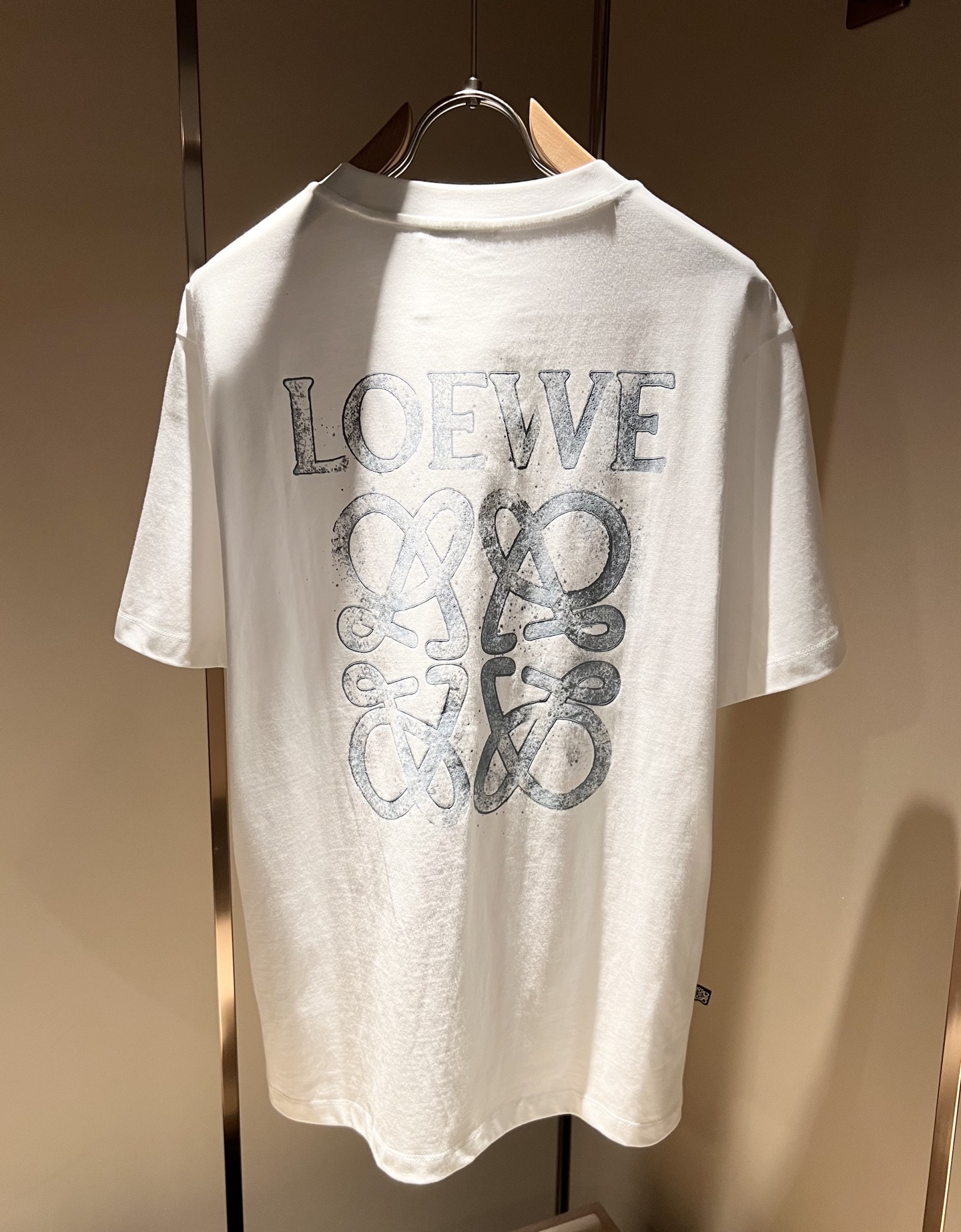 ロエベの t シャツスーパーコピー ゆったり 純綿 トップス プリント 上質 ホワイト_2