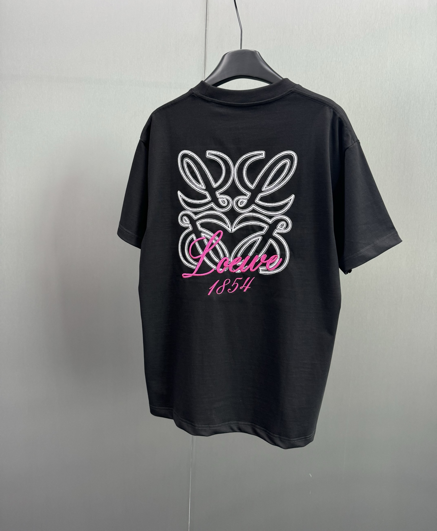 ロエベ ネズミ tシャツコピー ゆったり 純綿 トップス 短袖 プリント 上質 ブラック_2