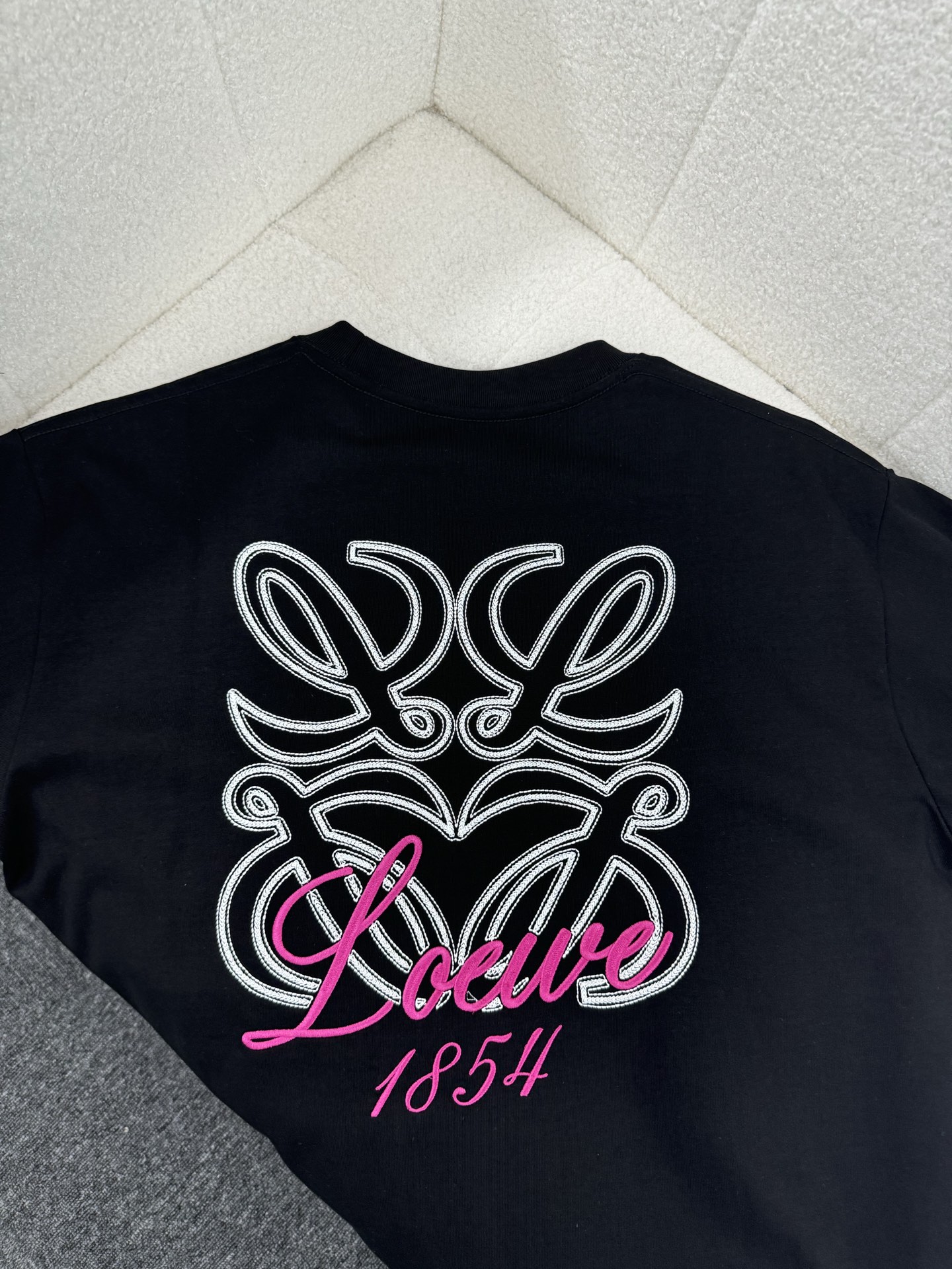 ロエベ ネズミ tシャツコピー ゆったり 純綿 トップス 短袖 プリント 上質 ブラック_5