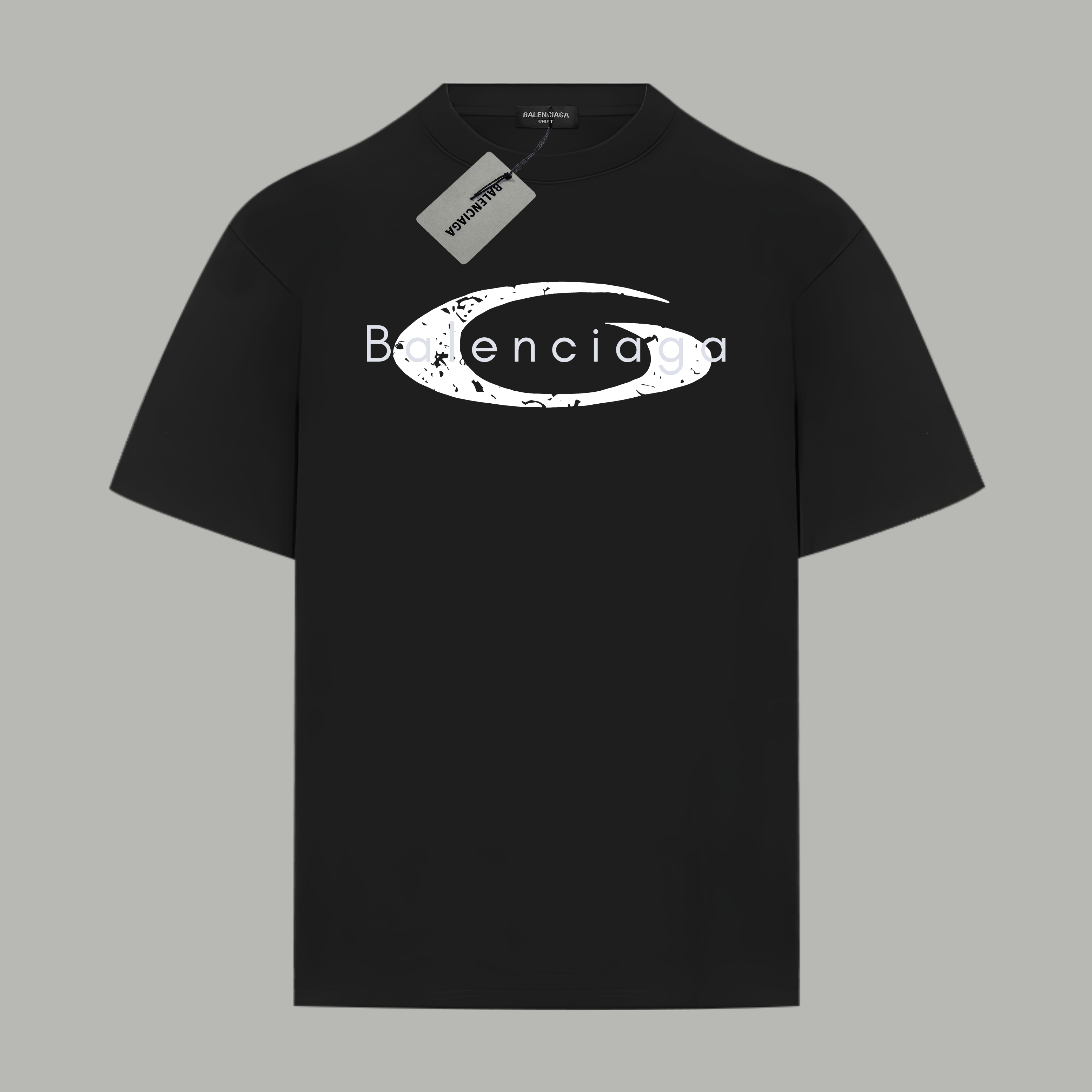 バレンシアガtシャツcrewコピー 純綿 トップス 半袖 プリント 夏服 ブラック_1