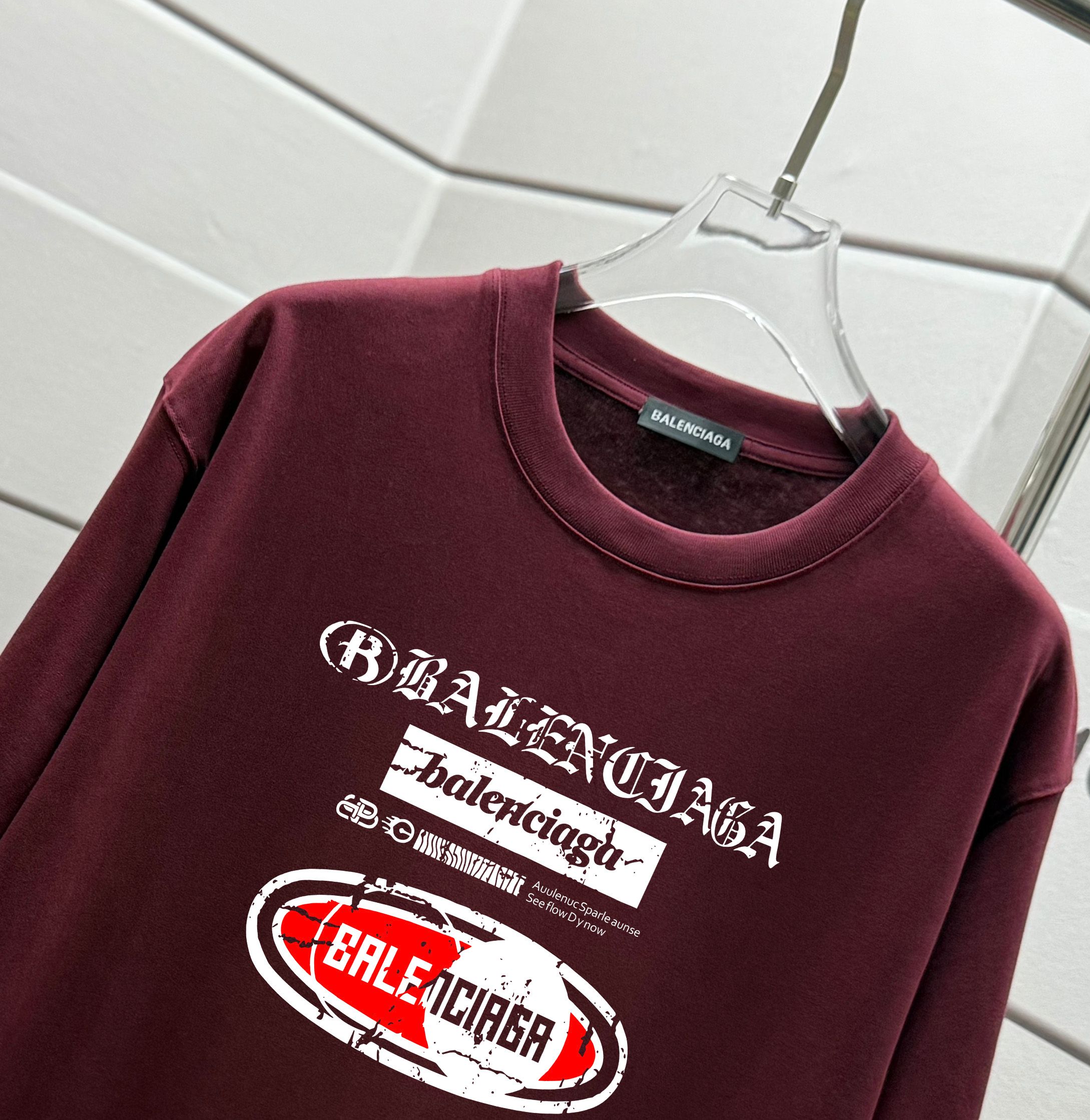 高品質 バレンシアガtシャツコーデ偽物 男女兼用 純綿 トップス 半袖 レッド_3