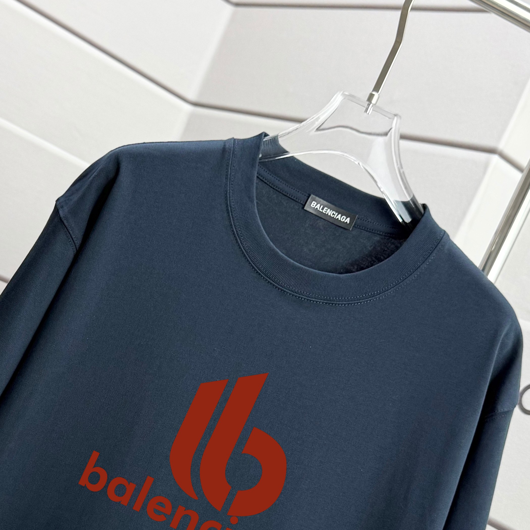人気品 バレンシアガtシャツ サイズ感スーパーコピー プリント 男女兼用 純綿 トップス 短袖 ブルー_3