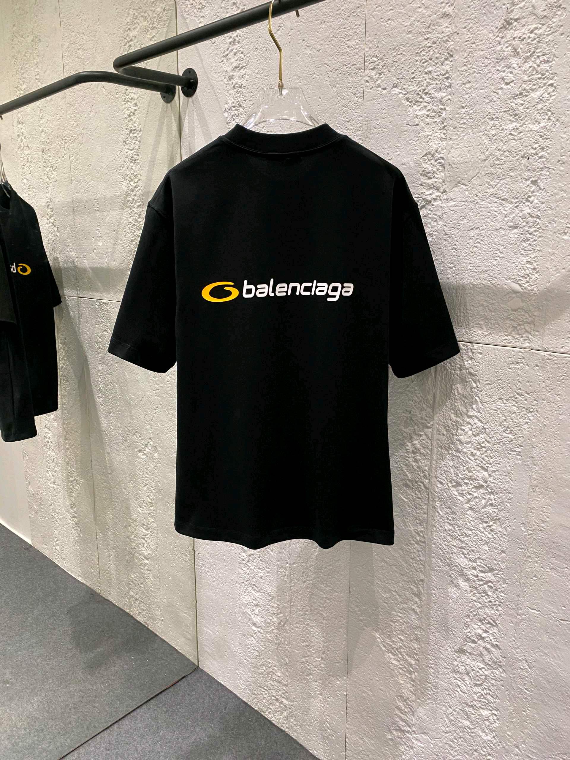 バレンシアガ アウトレット tシャツ偽物 プリント 上質材料 ゆったり 純綿 トップス 短袖 ブラック_2