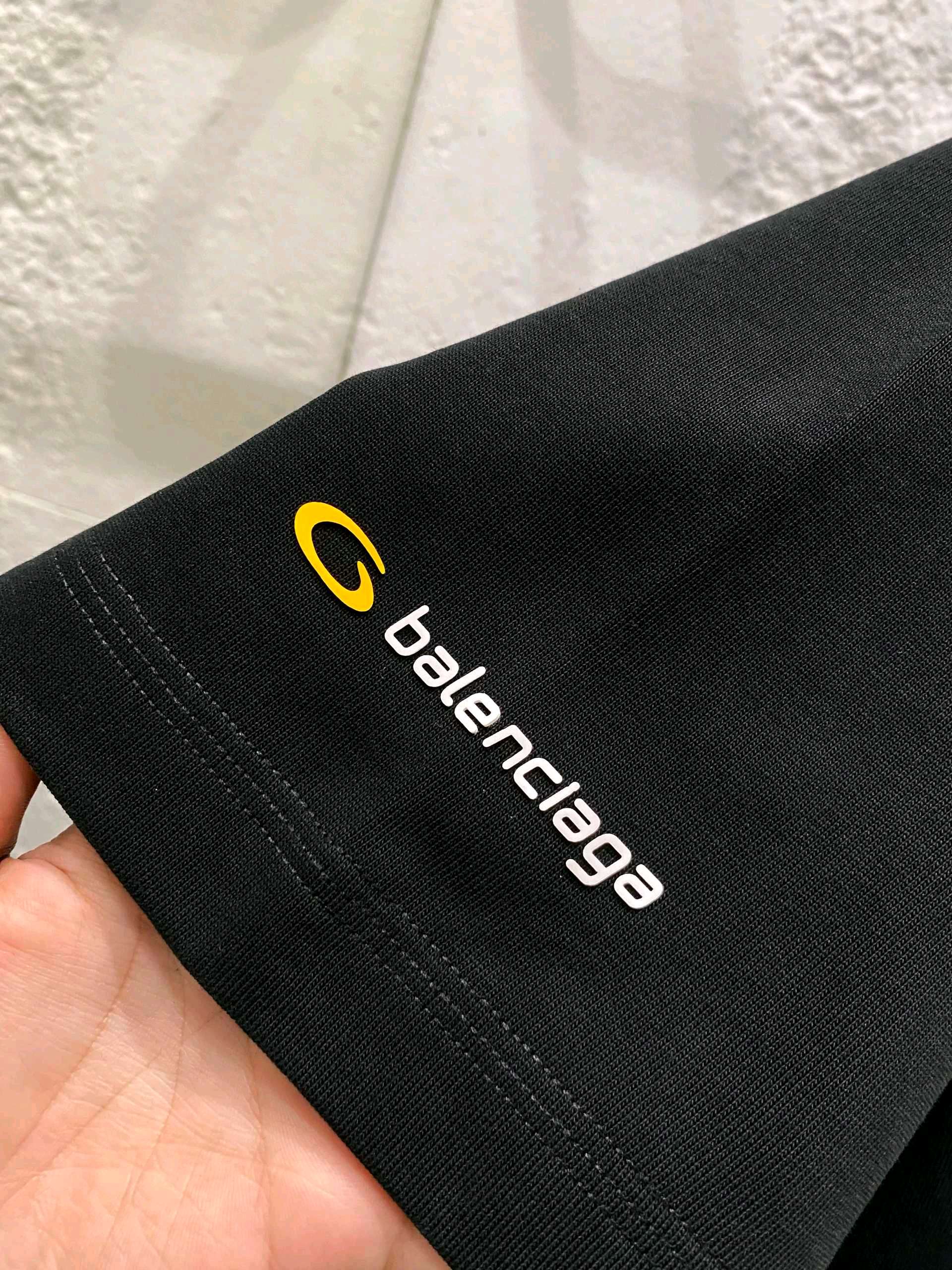 バレンシアガ アウトレット tシャツ偽物 プリント 上質材料 ゆったり 純綿 トップス 短袖 ブラック_3