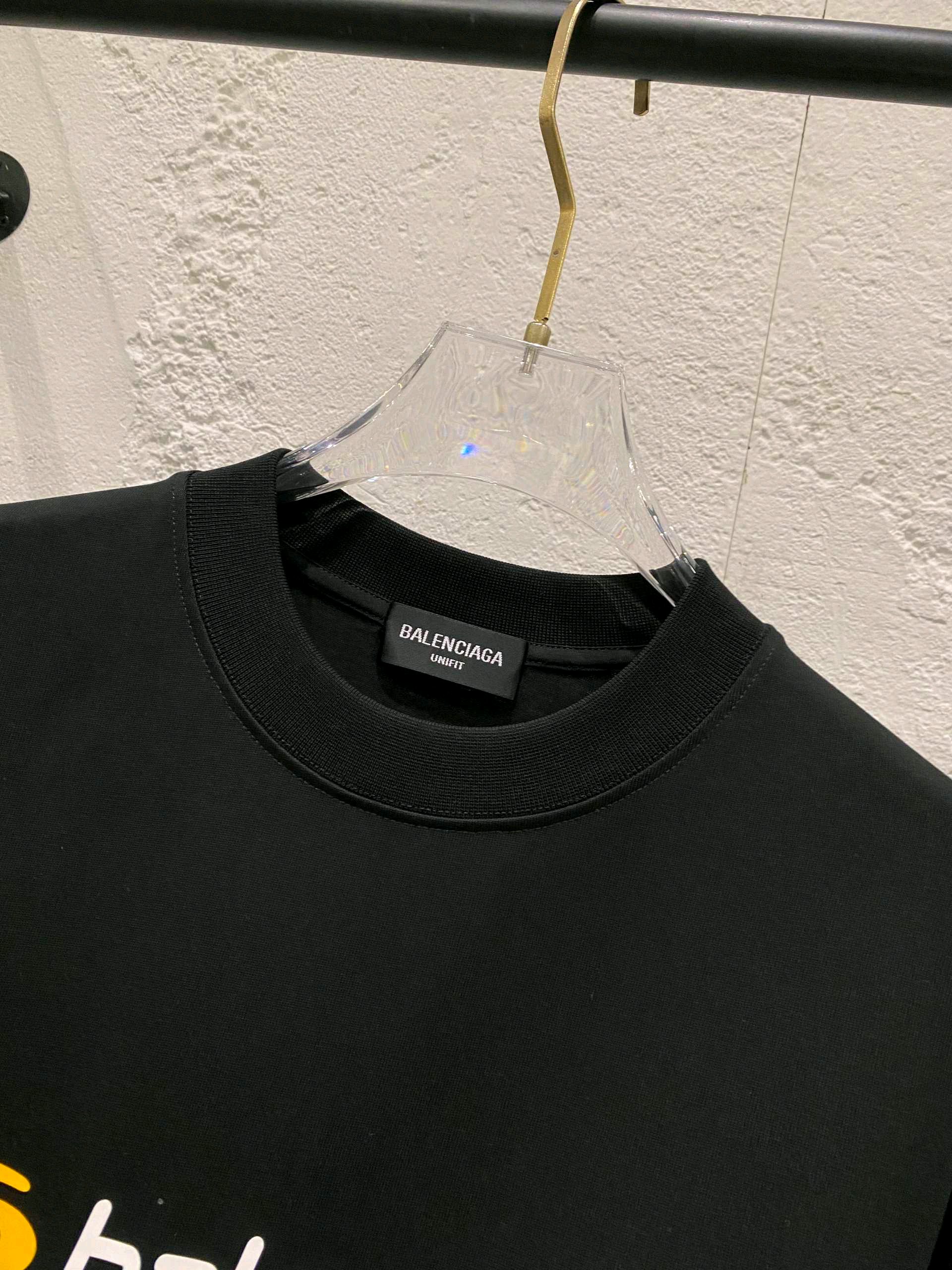 バレンシアガ アウトレット tシャツ偽物 プリント 上質材料 ゆったり 純綿 トップス 短袖 ブラック_5