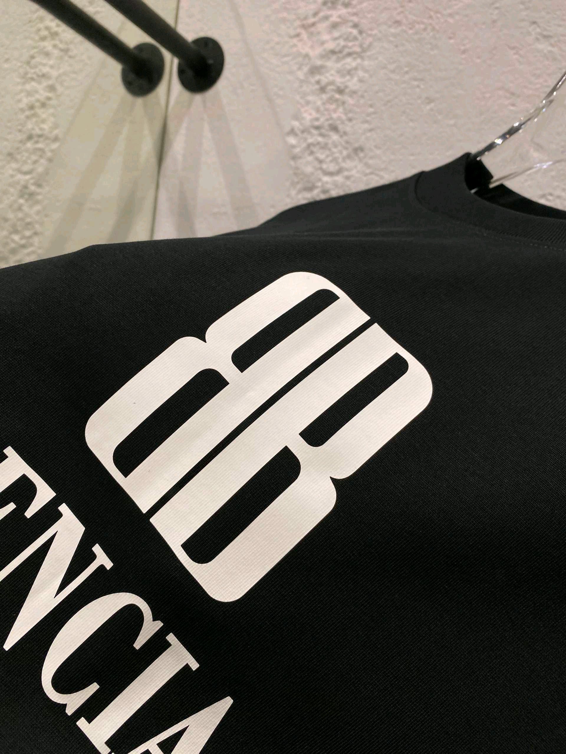 新作販売 バレンシアガ tシャツ オーバーサイズコピー プリント 純綿 トップス ブラック_5