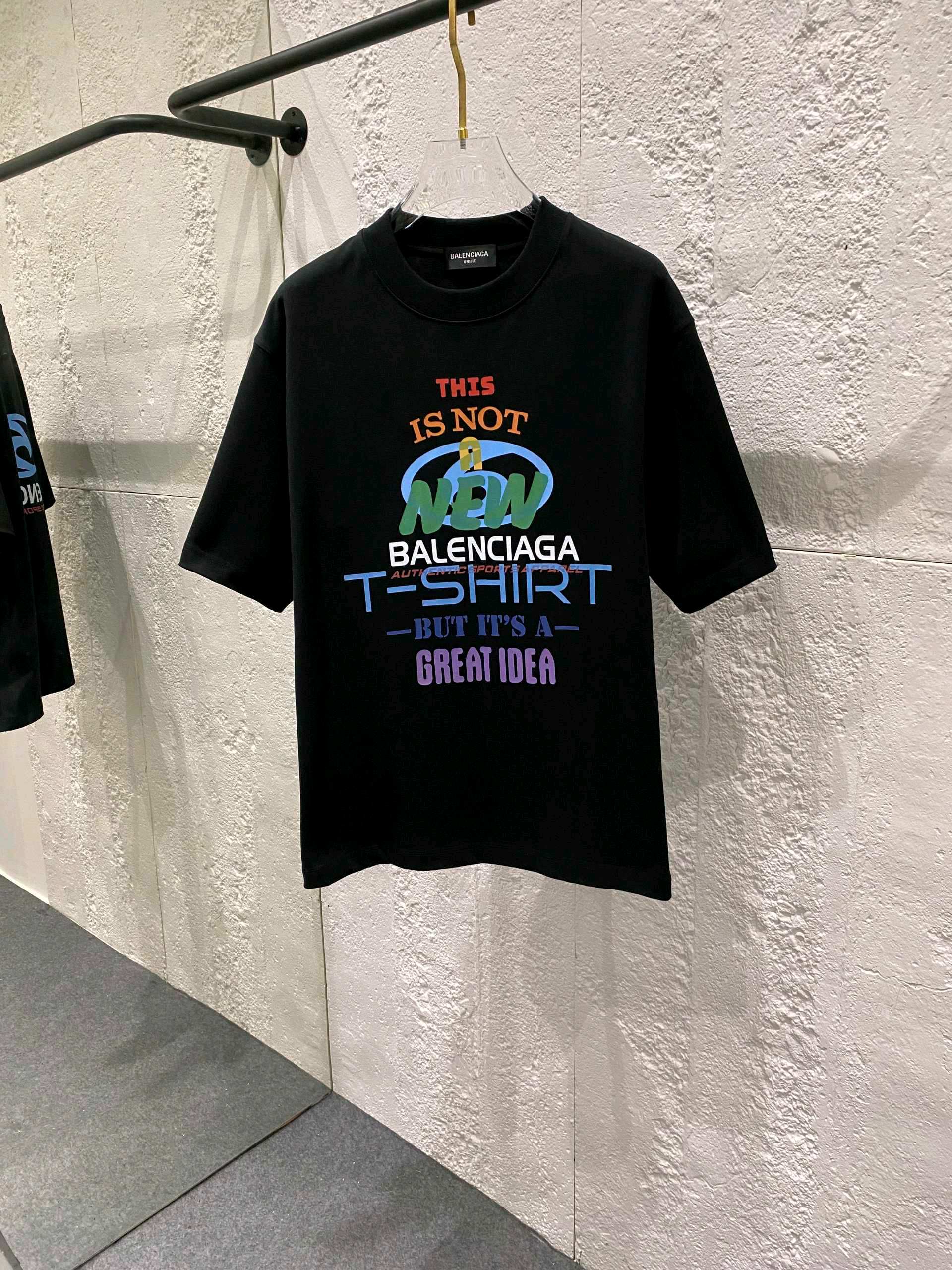 おすすめ バレンシアガt シャツコピー 短袖 プリント 純綿 トップス ゆったり ブラック_1
