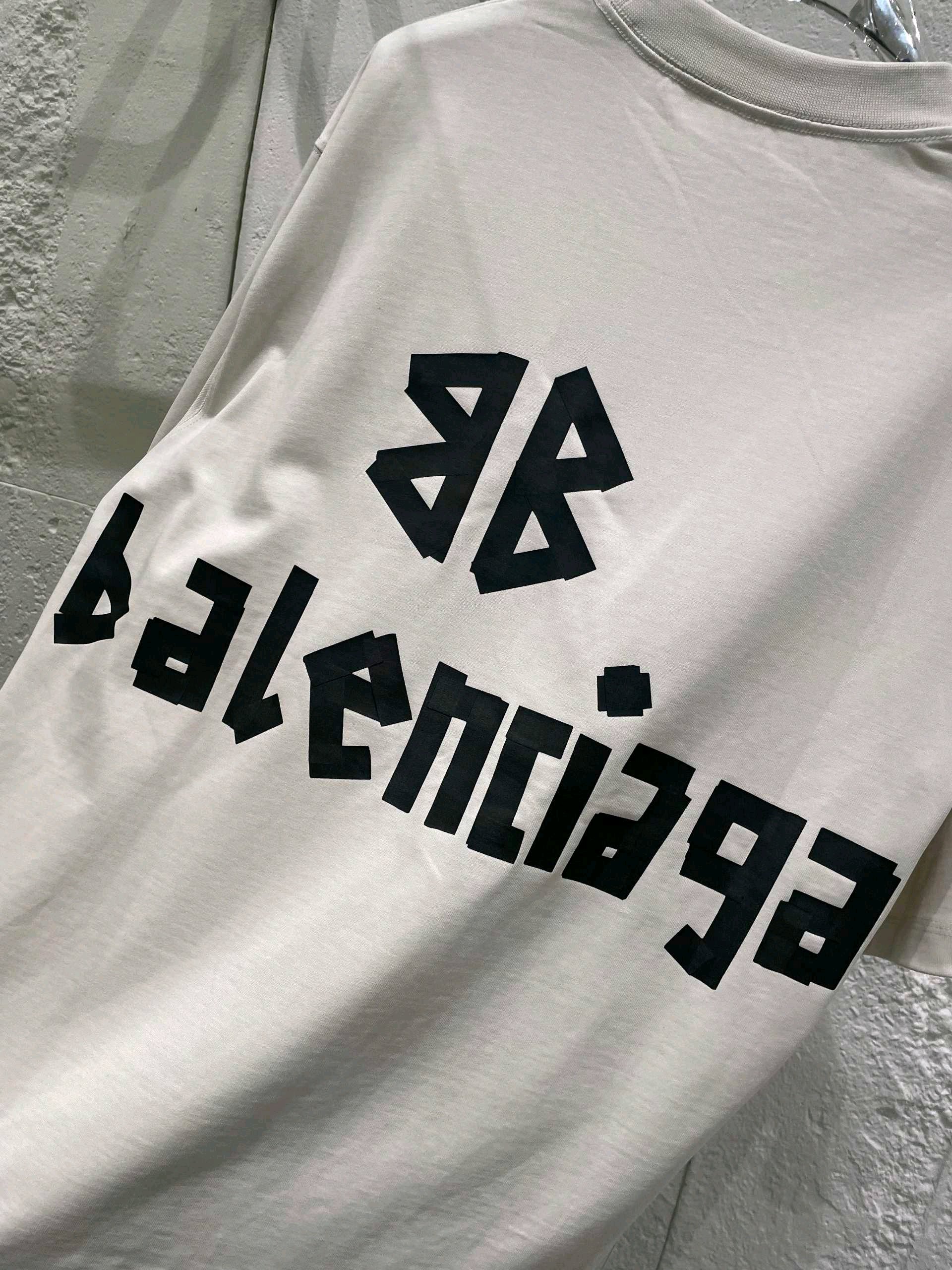 バレンシアガ 無地tシャツスーパーコピー 高品質 プリント 純綿 トップス ゆったり ホワイト_3