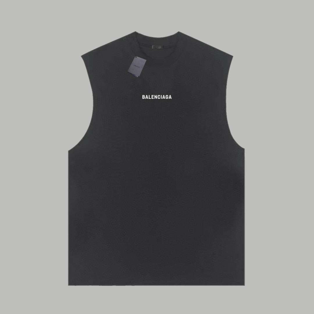 激安 バレンシアガtシャツレディース激安通販 トップス 純綿 無袖 シンプル グレー_1