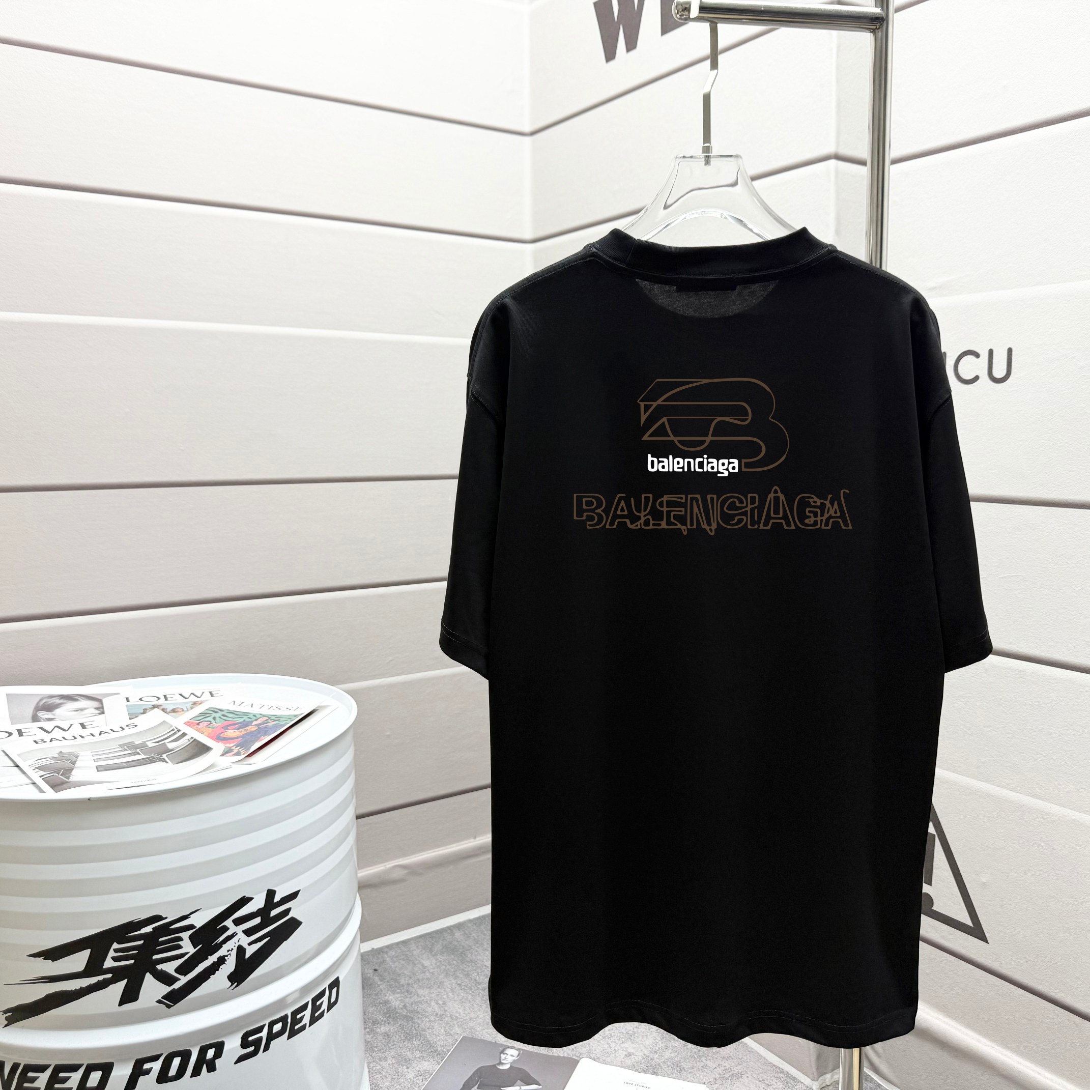バレンシアガtシャツ コーデコピー トップス 純綿 高品質 ゆったり 男女兼用 ブラック_2