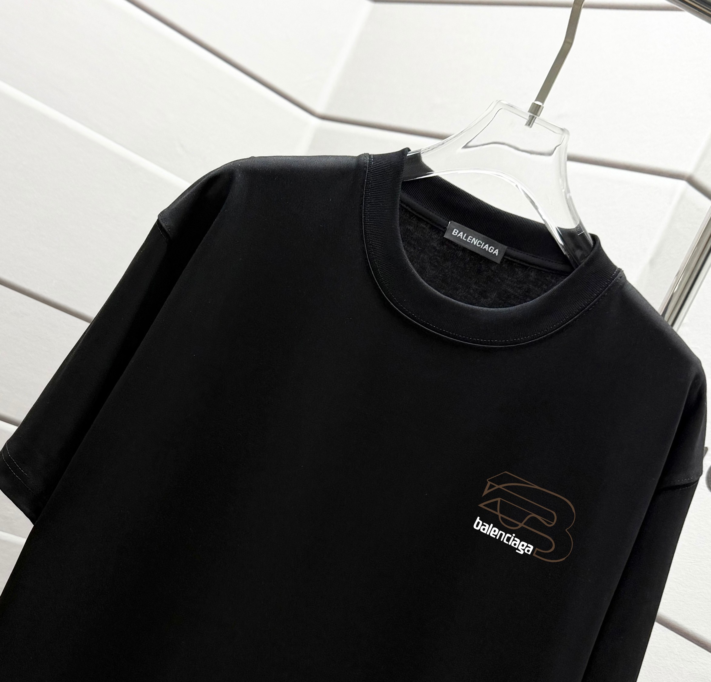 バレンシアガtシャツ コーデコピー トップス 純綿 高品質 ゆったり 男女兼用 ブラック_3