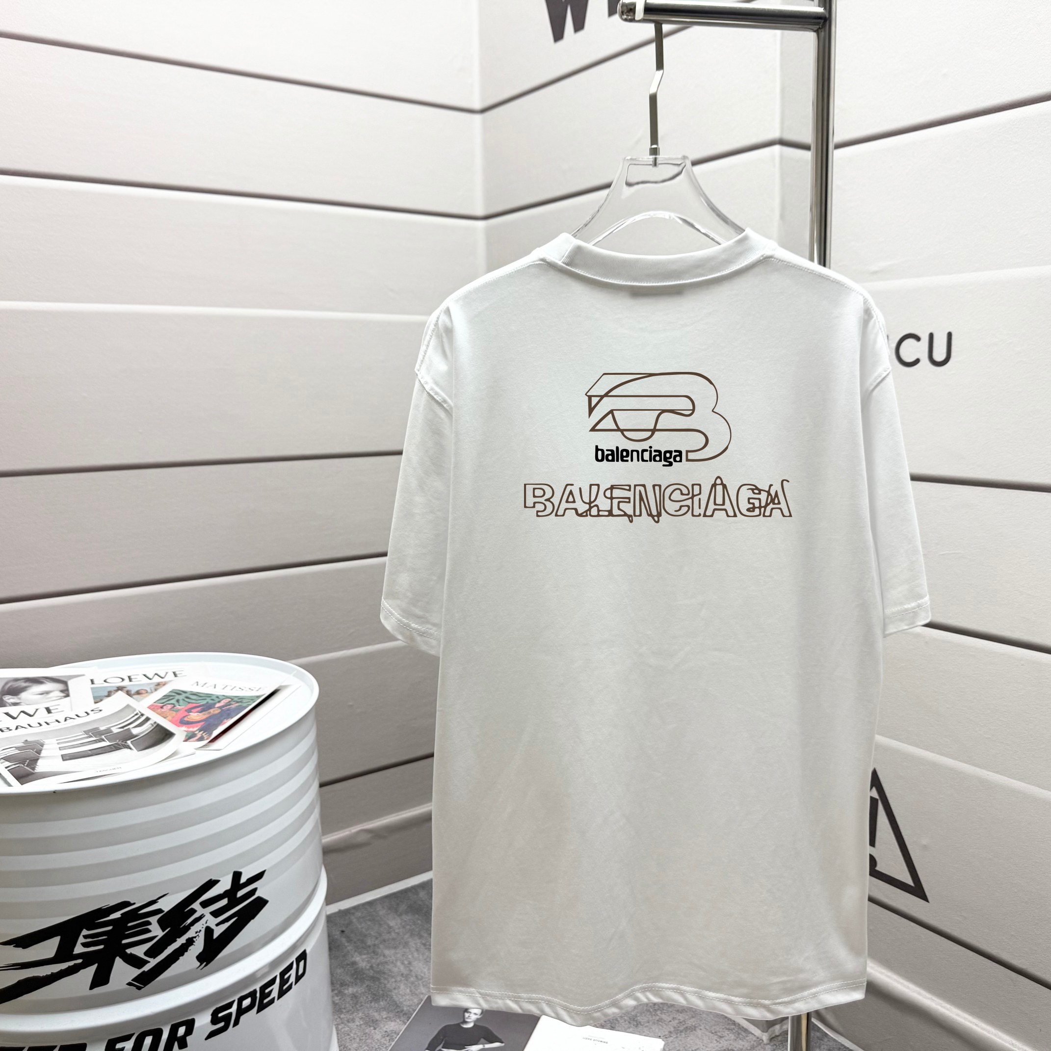 バレンシアガのtシャツスーパーコピー トップス 純綿 ゆったり 男女兼用 ホワイト_2