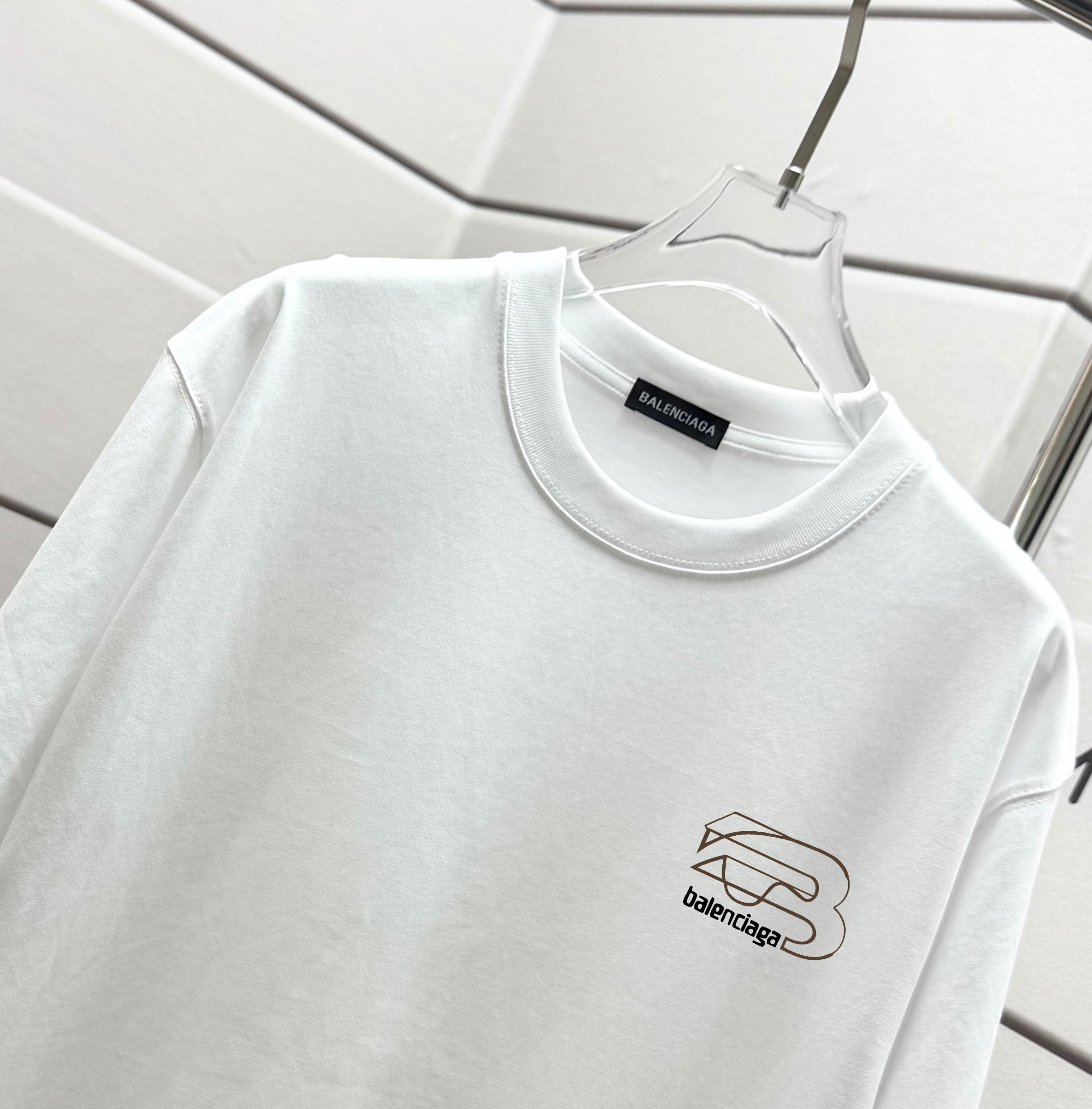 バレンシアガのtシャツスーパーコピー トップス 純綿 ゆったり 男女兼用 ホワイト_3