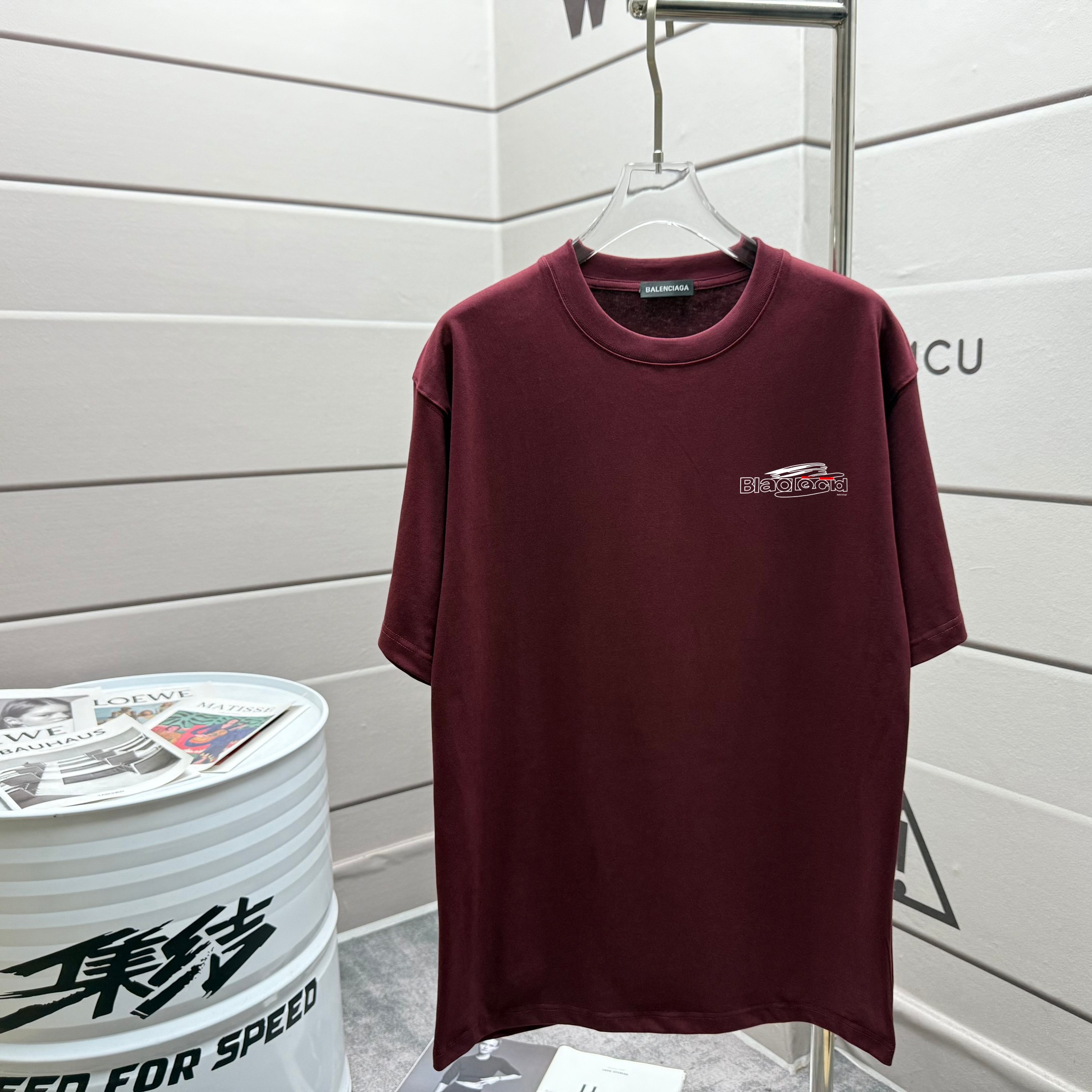 バレンシアガ tシャツ オーバーサイズコピー トップス 純綿 ゆったり 男女兼用 レッド_2