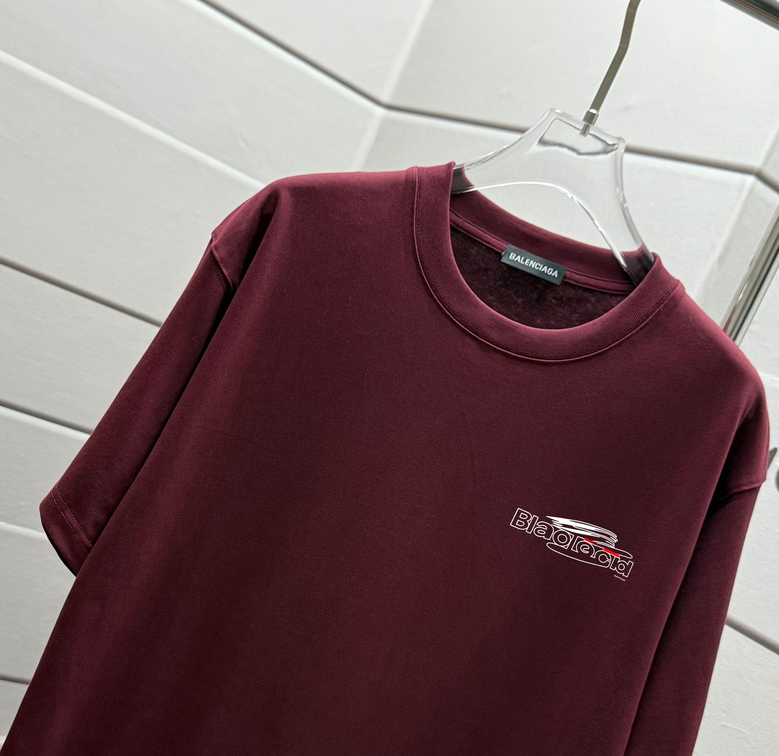 バレンシアガ tシャツ オーバーサイズコピー トップス 純綿 ゆったり 男女兼用 レッド_3