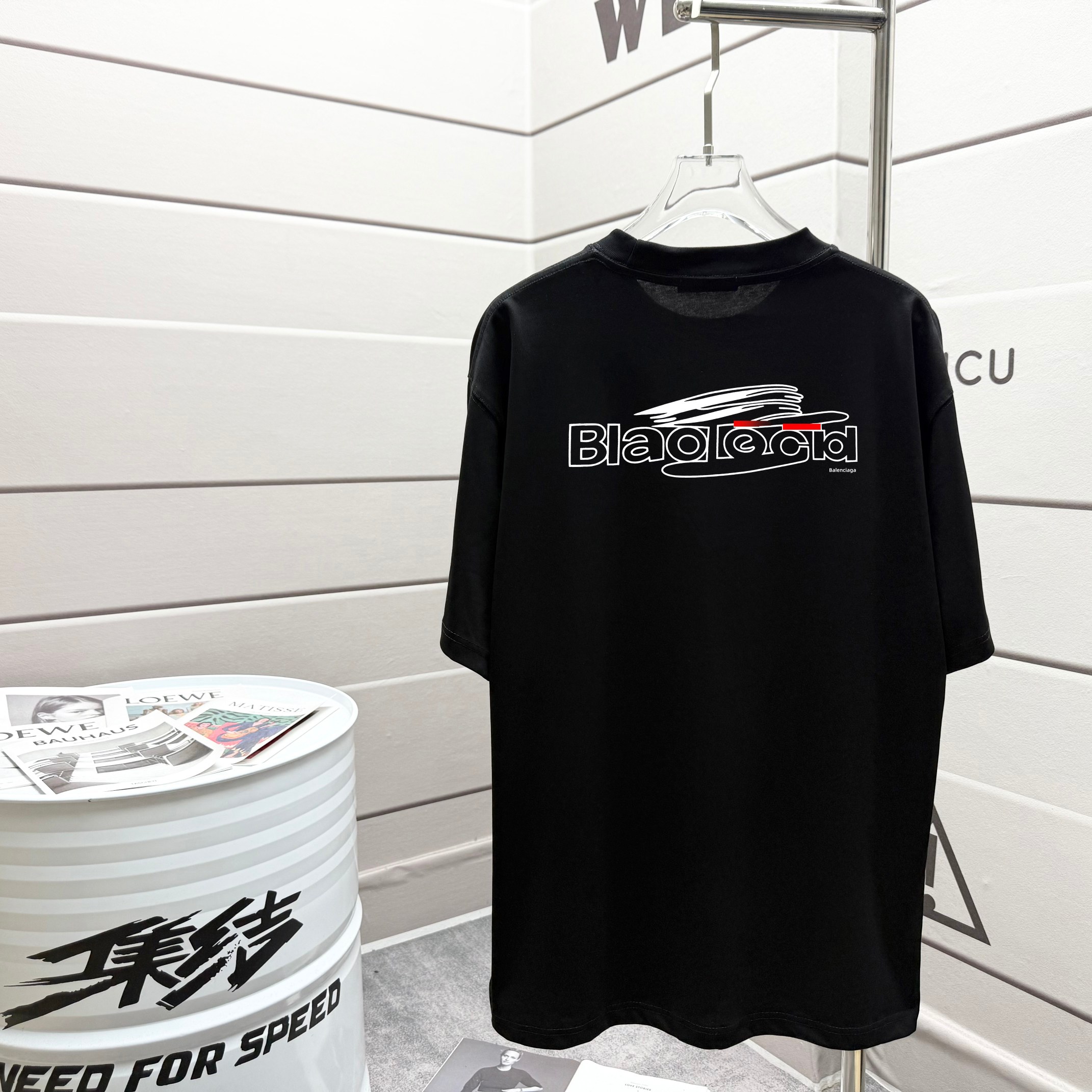 お値打ち価格 バレンシアガ オーバーサイズtシャツスーパーコピー トップス 純綿 ゆったり 男女兼用 ブラック_2