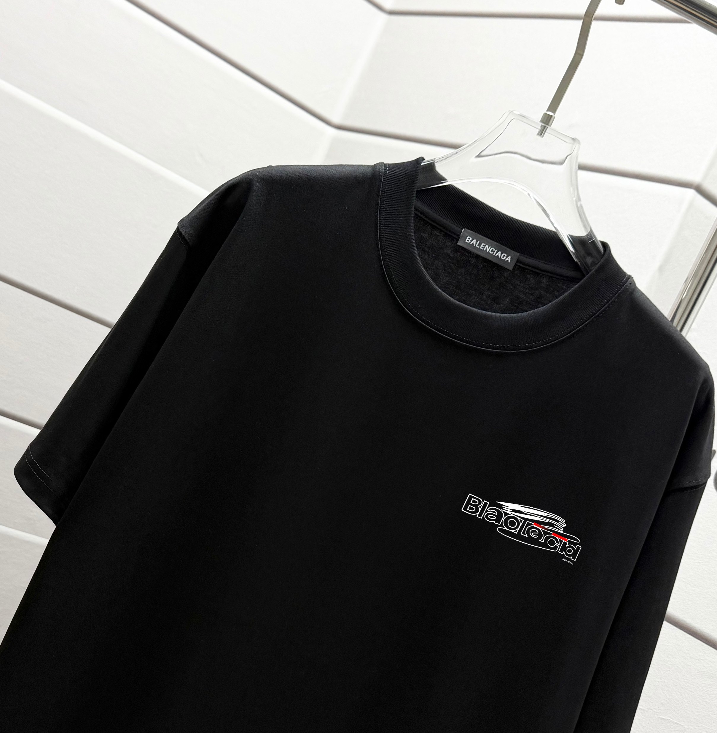お値打ち価格 バレンシアガ オーバーサイズtシャツスーパーコピー トップス 純綿 ゆったり 男女兼用 ブラック_3