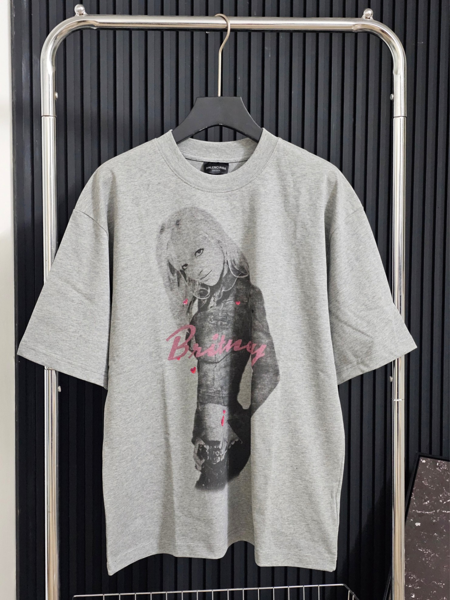 新品‼バレンシアガクルー tシャツ偽物 トップス 純綿 プリント ゆったり 短袖 グレー_1