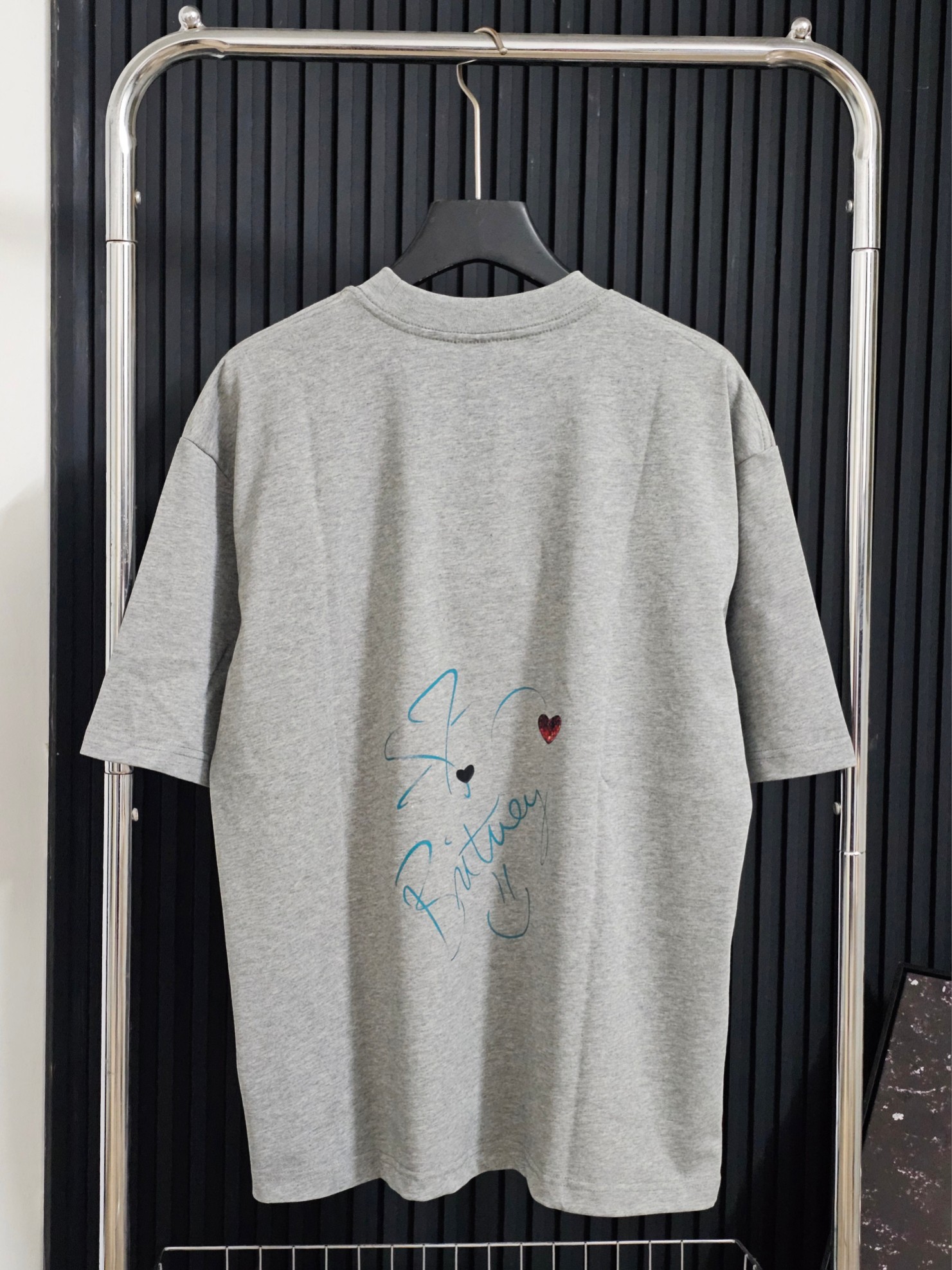 新品‼バレンシアガクルー tシャツ偽物 トップス 純綿 プリント ゆったり 短袖 グレー_2