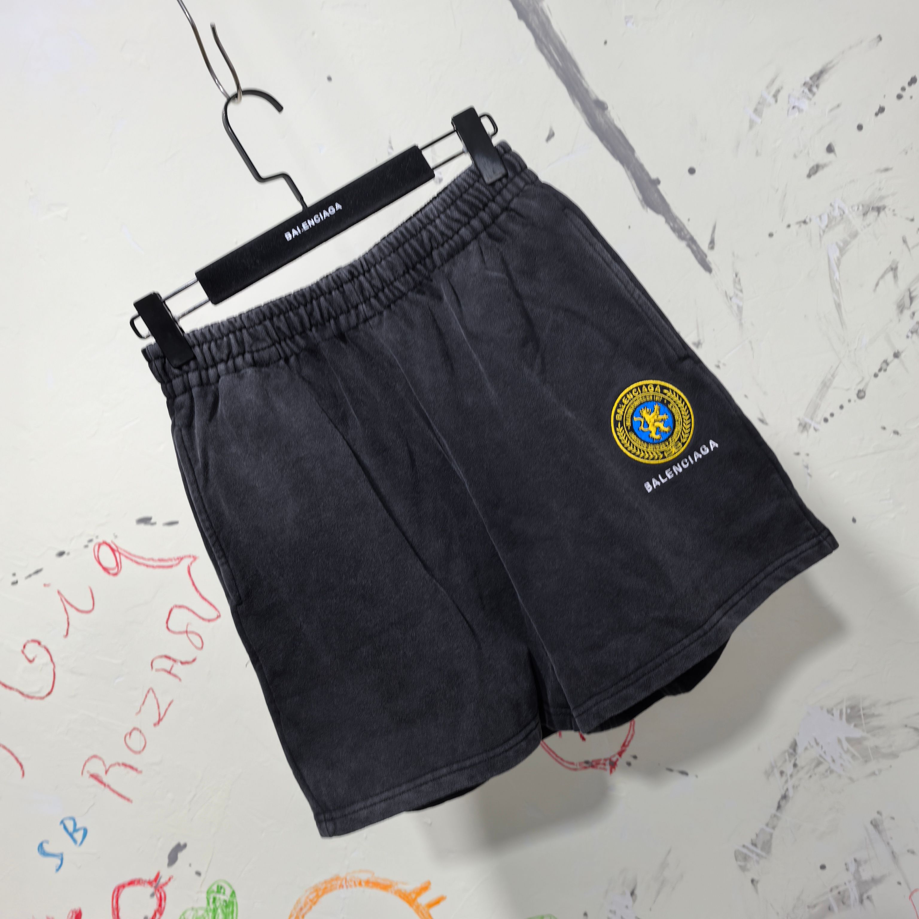 バレンシアガ パンツ サイズＮ級品 ショットズボン 純綿 ロゴ刺繍 ランニング ブラック_4