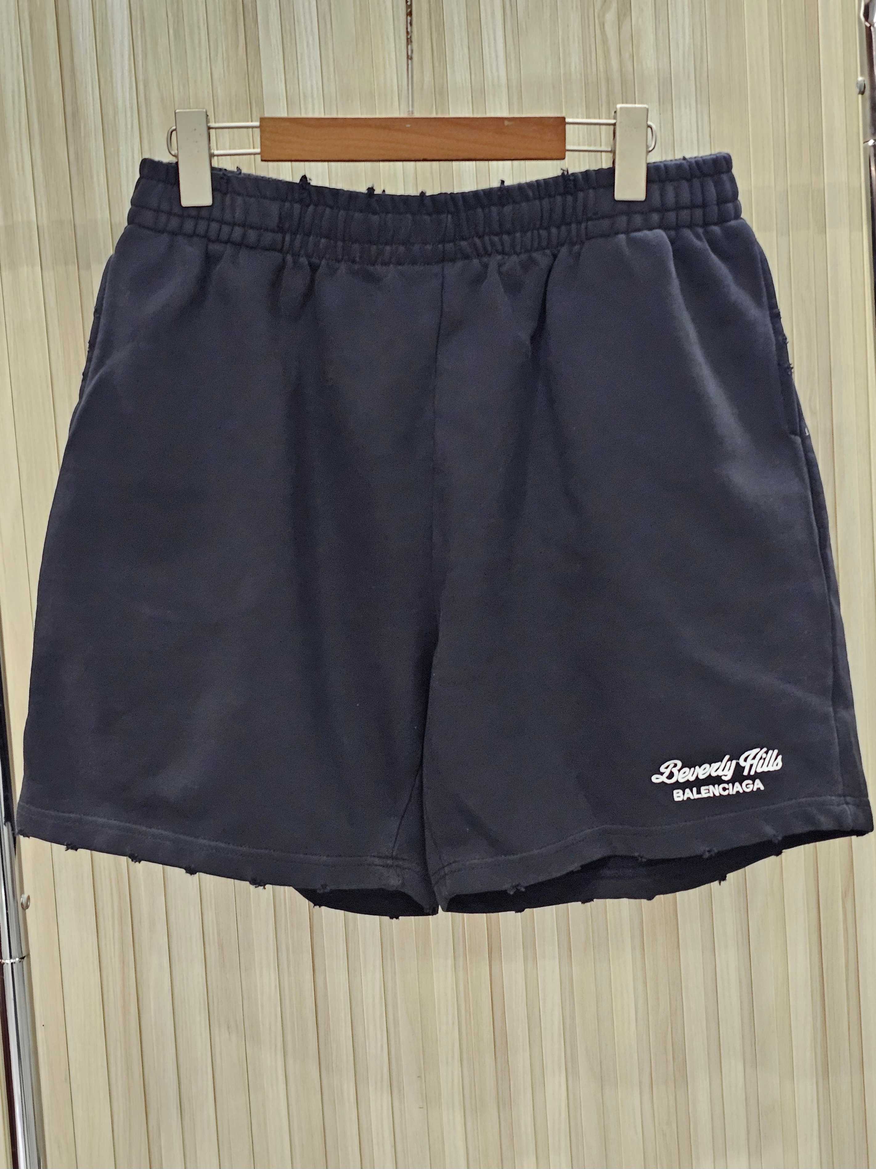 バレンシアガ パンツ サイズ偽物 純綿 ショットズボン ランニング 男女兼用 ブラック_1
