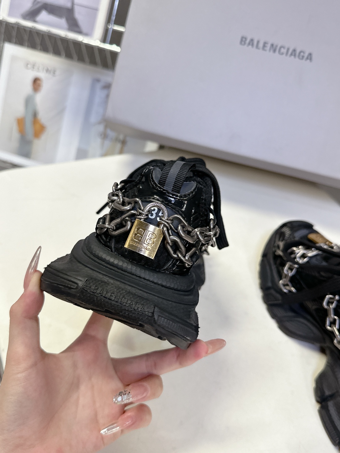 バレンシアガ スニーカー トリプル sコピー 上質 ファッション カップルシューズ ブラック_8