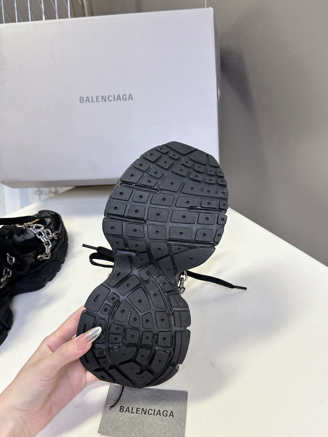 バレンシアガ スニーカー トリプル sコピー 上質 ファッション カップルシューズ ブラック_9