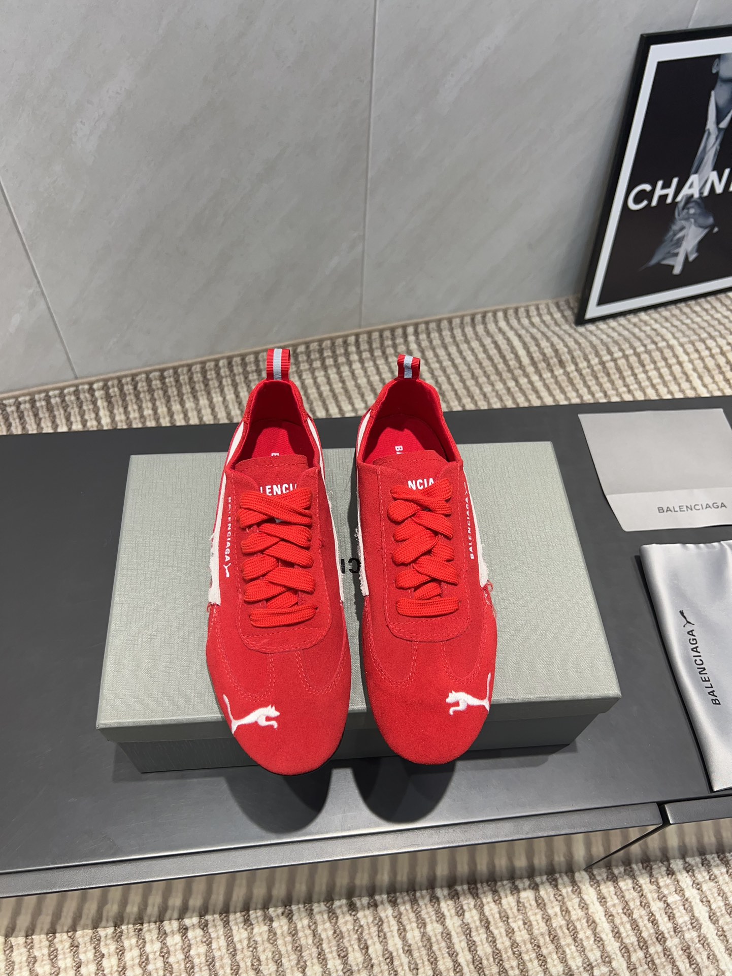 balenciaga スニーカー トリプル sコピー カジュアルシューズ PUMAとコラボ 運動 レッド_2