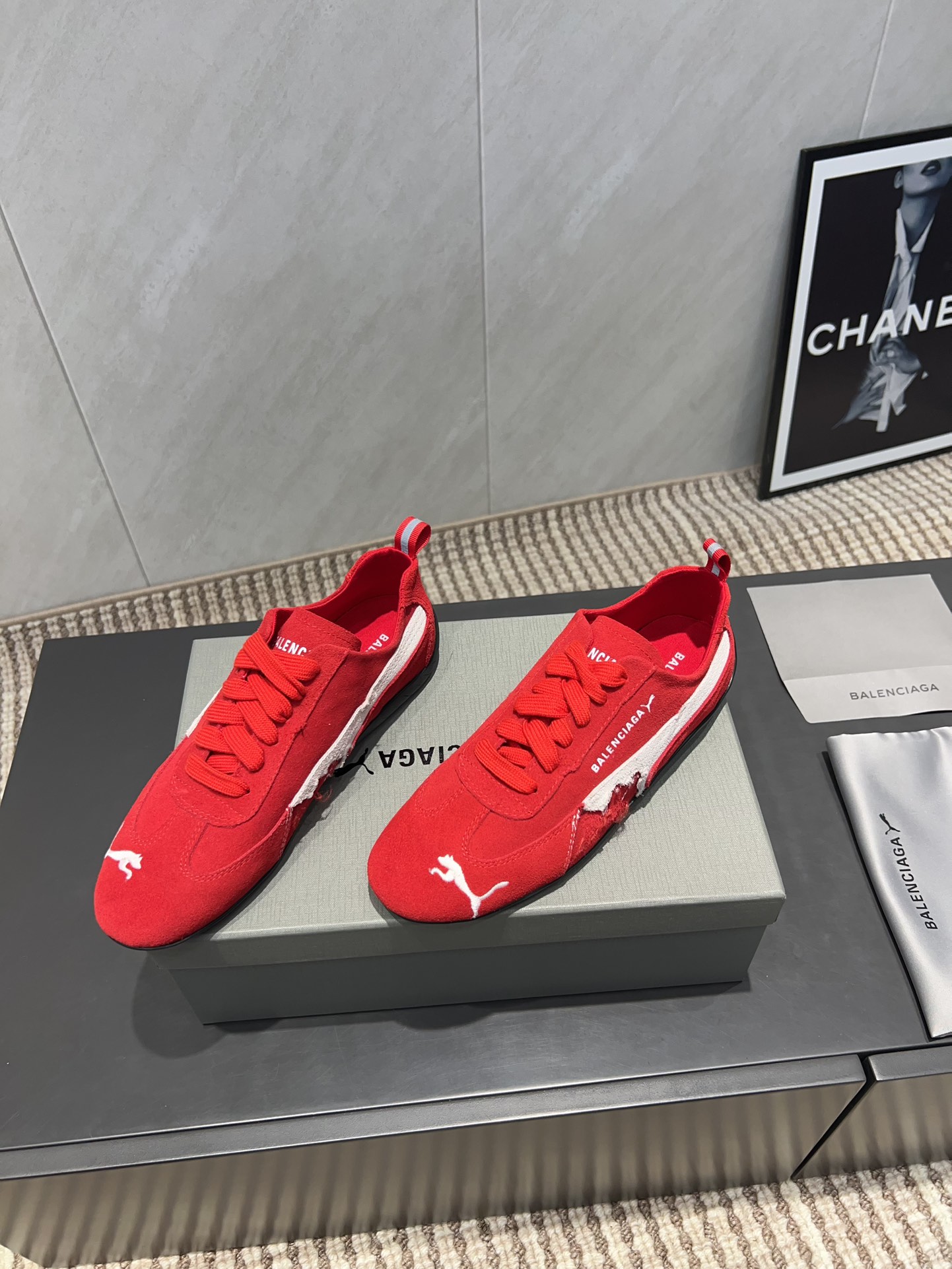 balenciaga スニーカー トリプル sコピー カジュアルシューズ PUMAとコラボ 運動 レッド_3