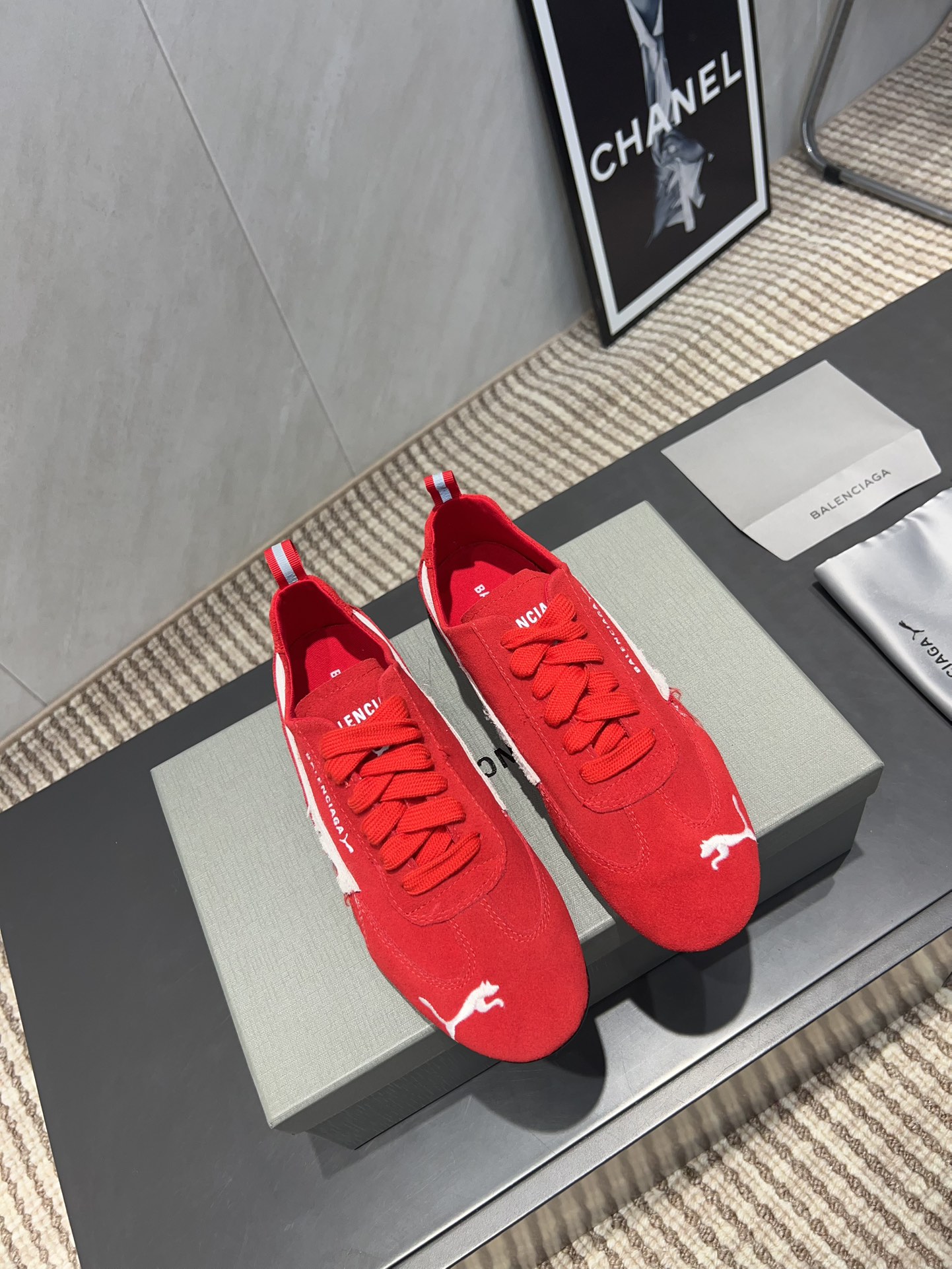 balenciaga スニーカー トリプル sコピー カジュアルシューズ PUMAとコラボ 運動 レッド_4