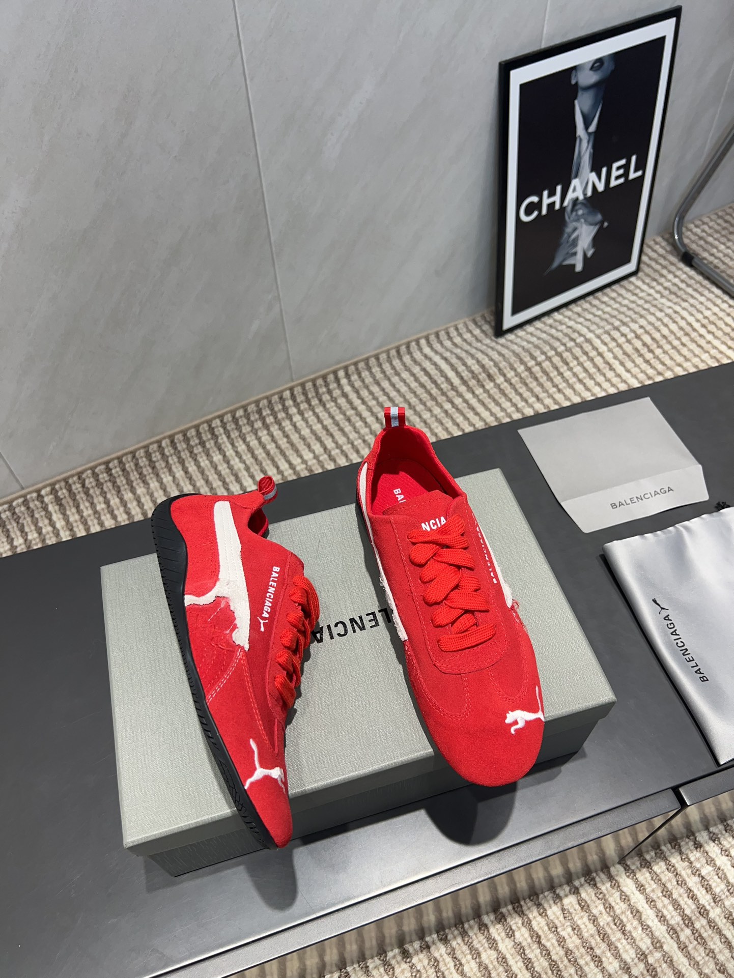 balenciaga スニーカー トリプル sコピー カジュアルシューズ PUMAとコラボ 運動 レッド_6