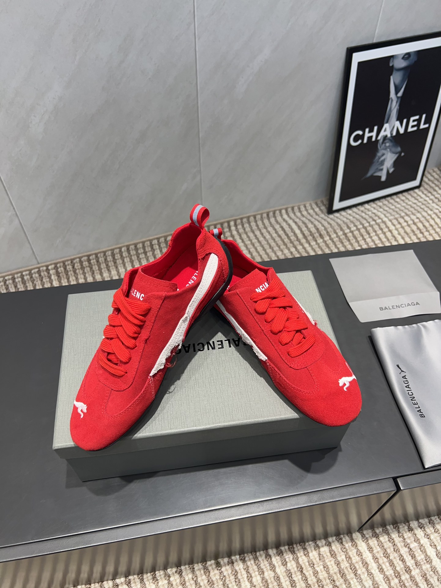 balenciaga スニーカー トリプル sコピー カジュアルシューズ PUMAとコラボ 運動 レッド_7