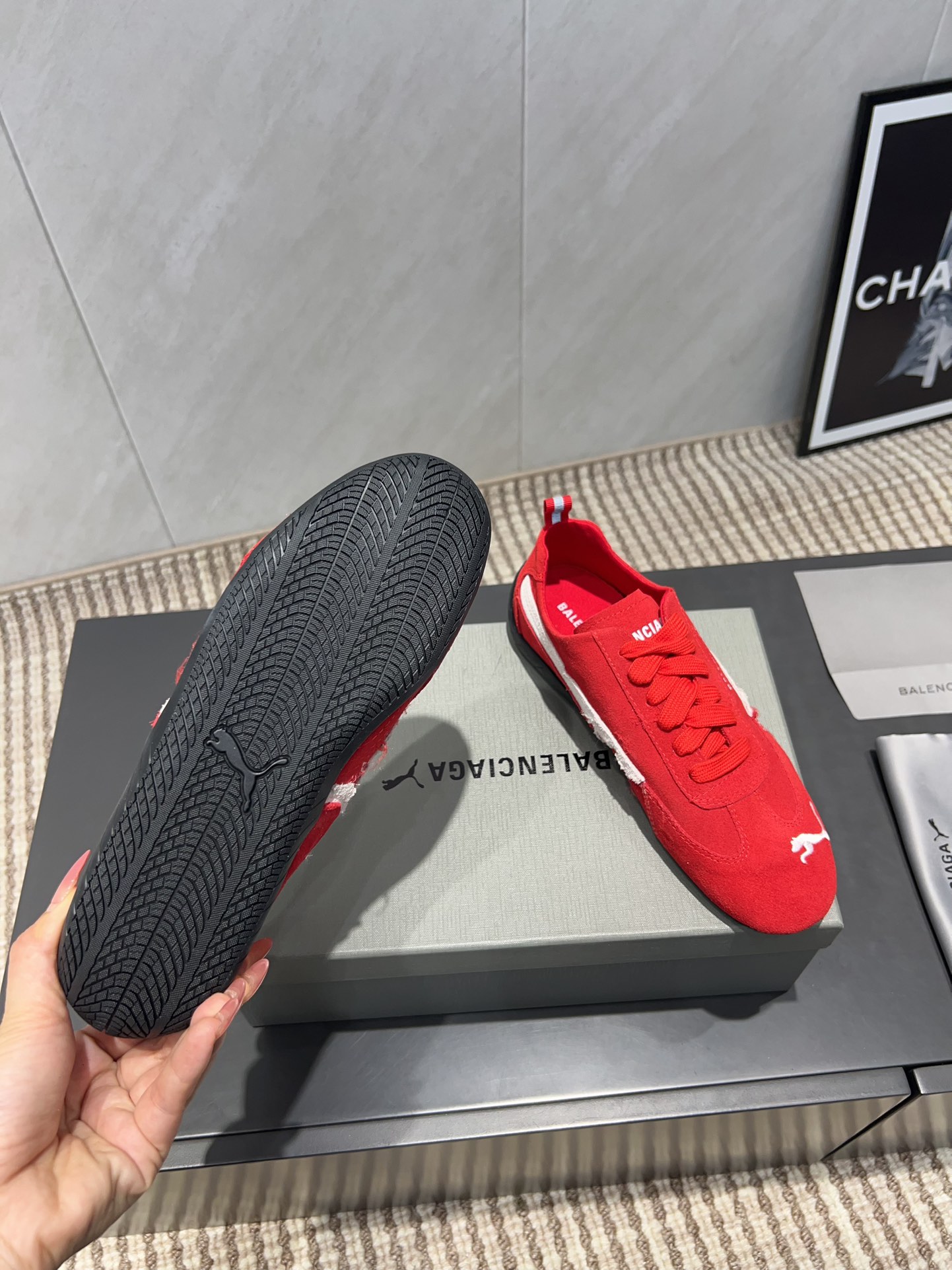 balenciaga スニーカー トリプル sコピー カジュアルシューズ PUMAとコラボ 運動 レッド_9