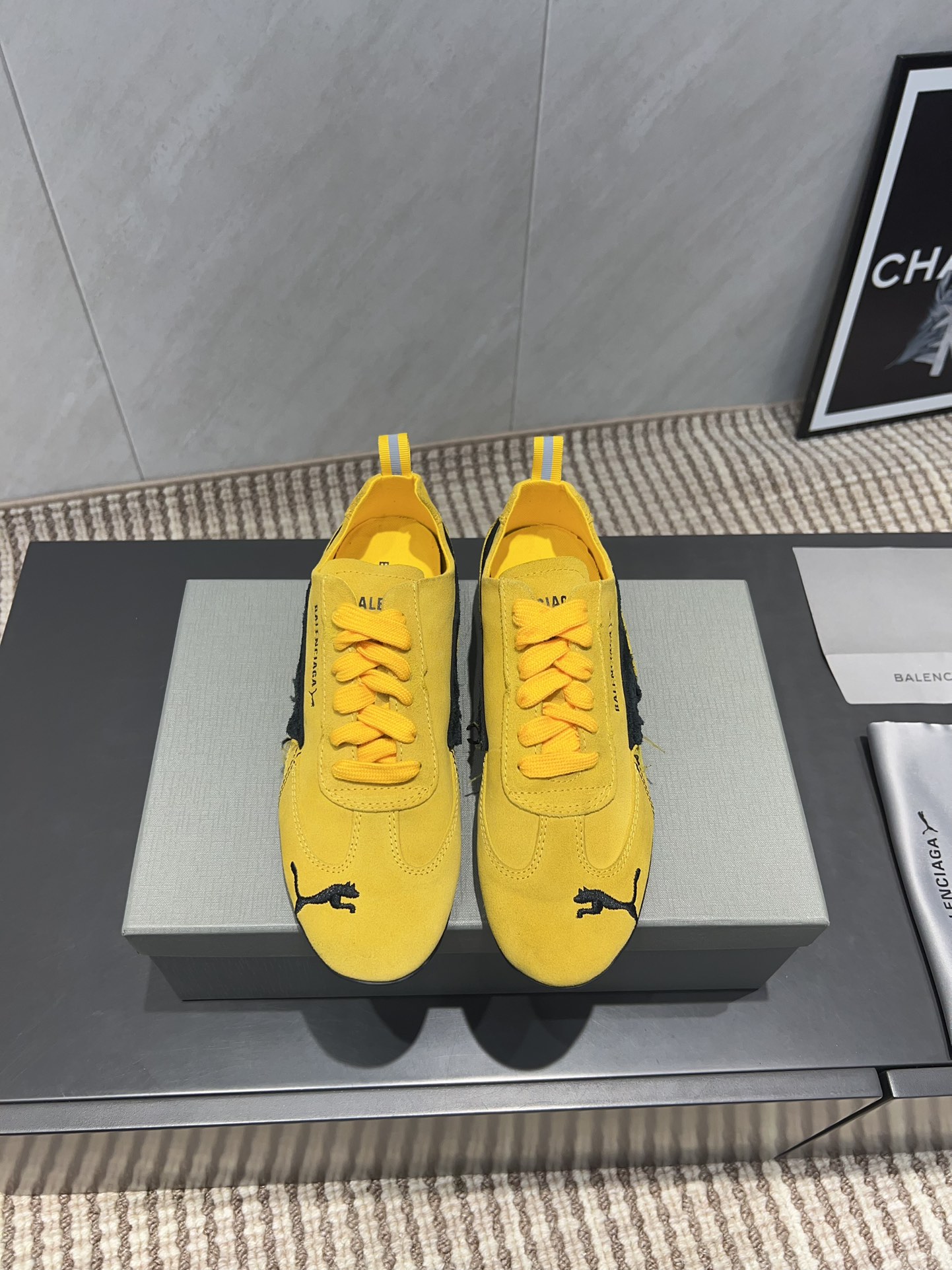 balenciaga スニーカー 安い偽物 カジュアルシューズ PUMAとコラボ 運動 イエロー_1