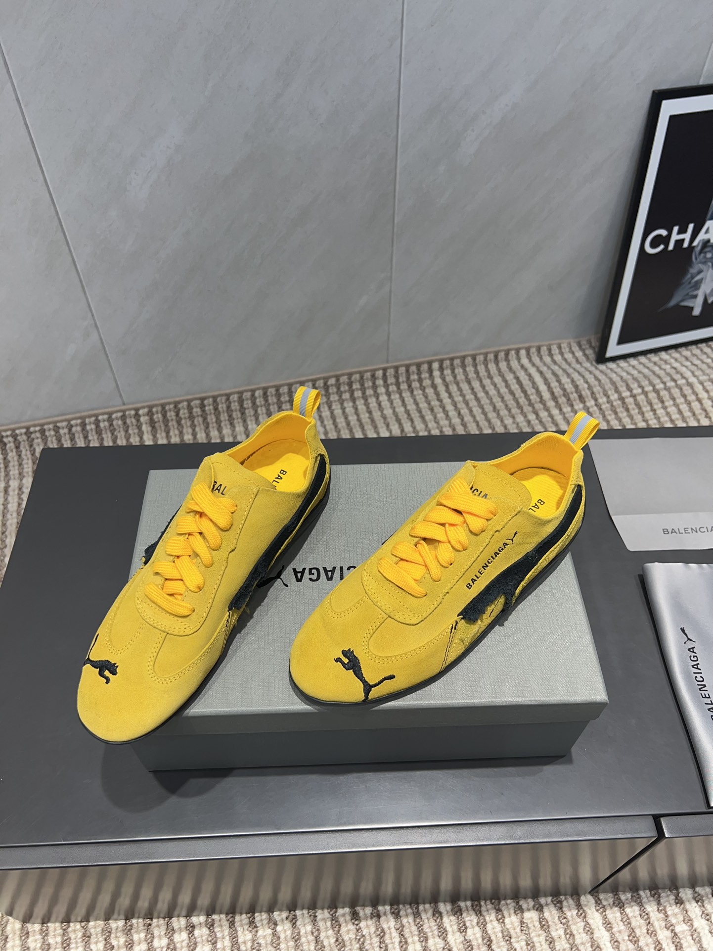balenciaga スニーカー 安い偽物 カジュアルシューズ PUMAとコラボ 運動 イエロー_3