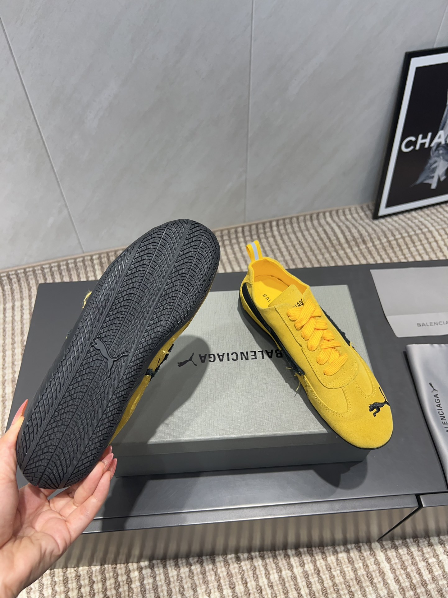 balenciaga スニーカー 安い偽物 カジュアルシューズ PUMAとコラボ 運動 イエロー_9