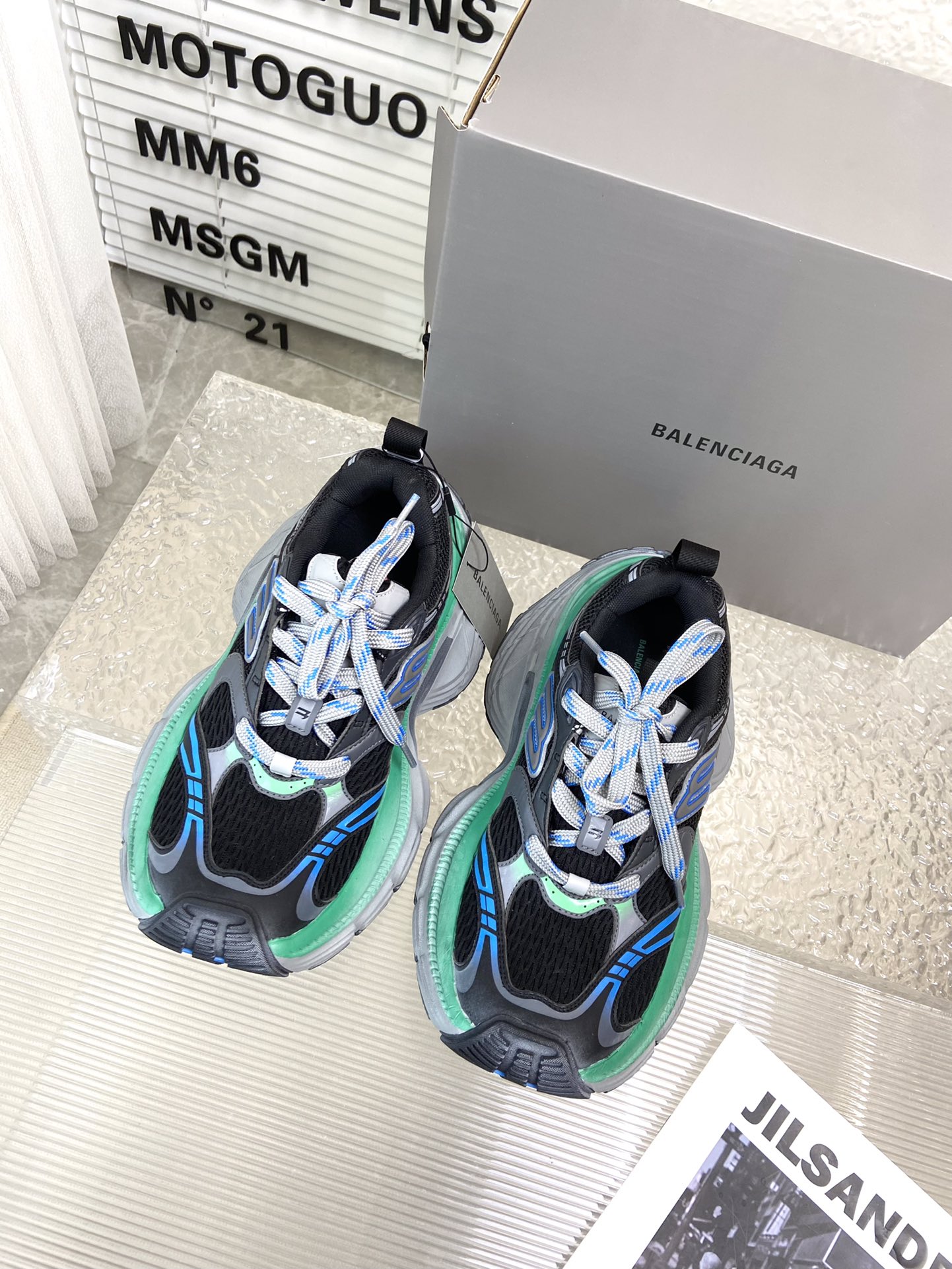 balenciaga メンズ スニーカー偽物 カジュアル 軽量 シューズ ランニング 男女兼用 グリーン_2
